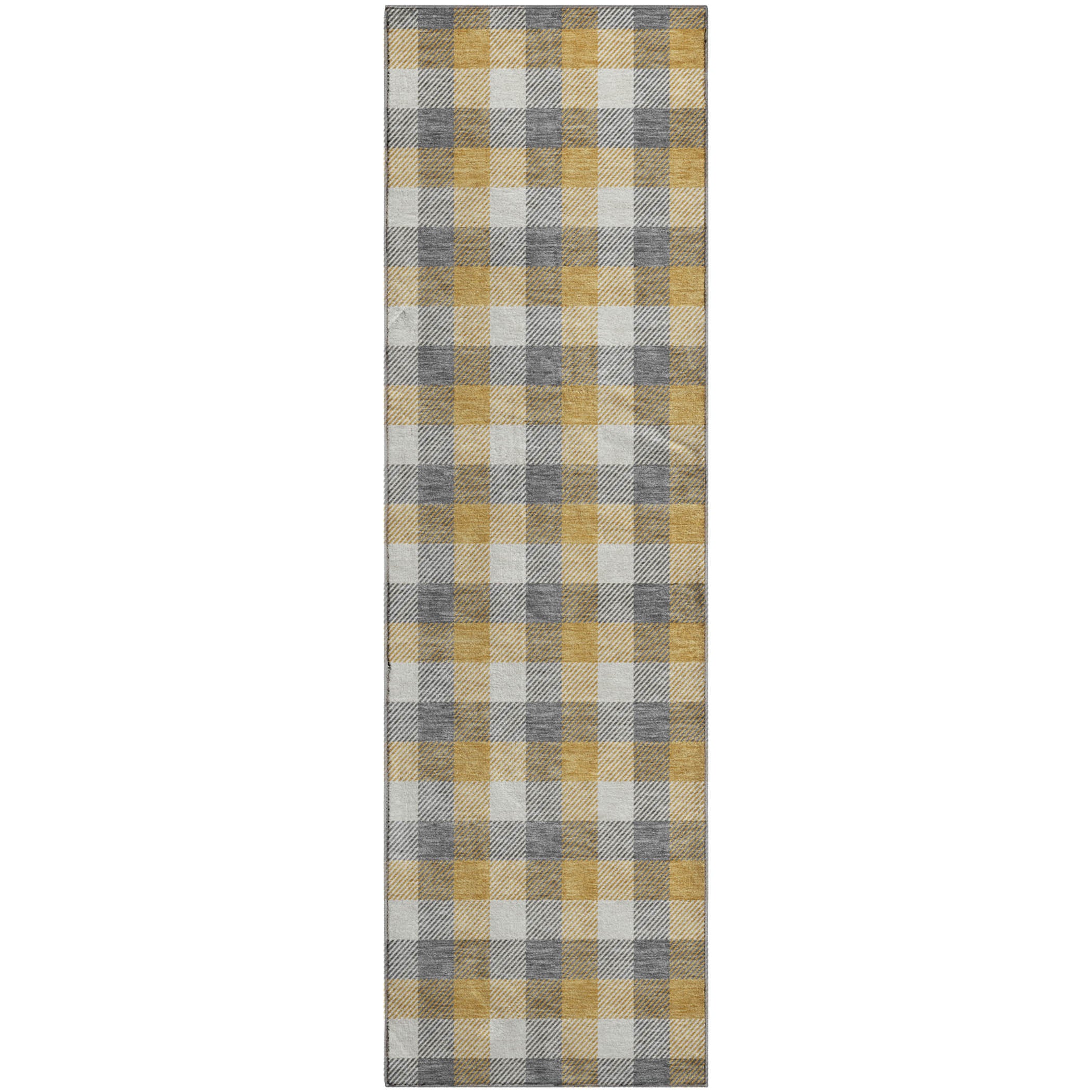 Seoul Machine Washable Transitional Gray Rug 2'3" x 7'6" #shape_Runner