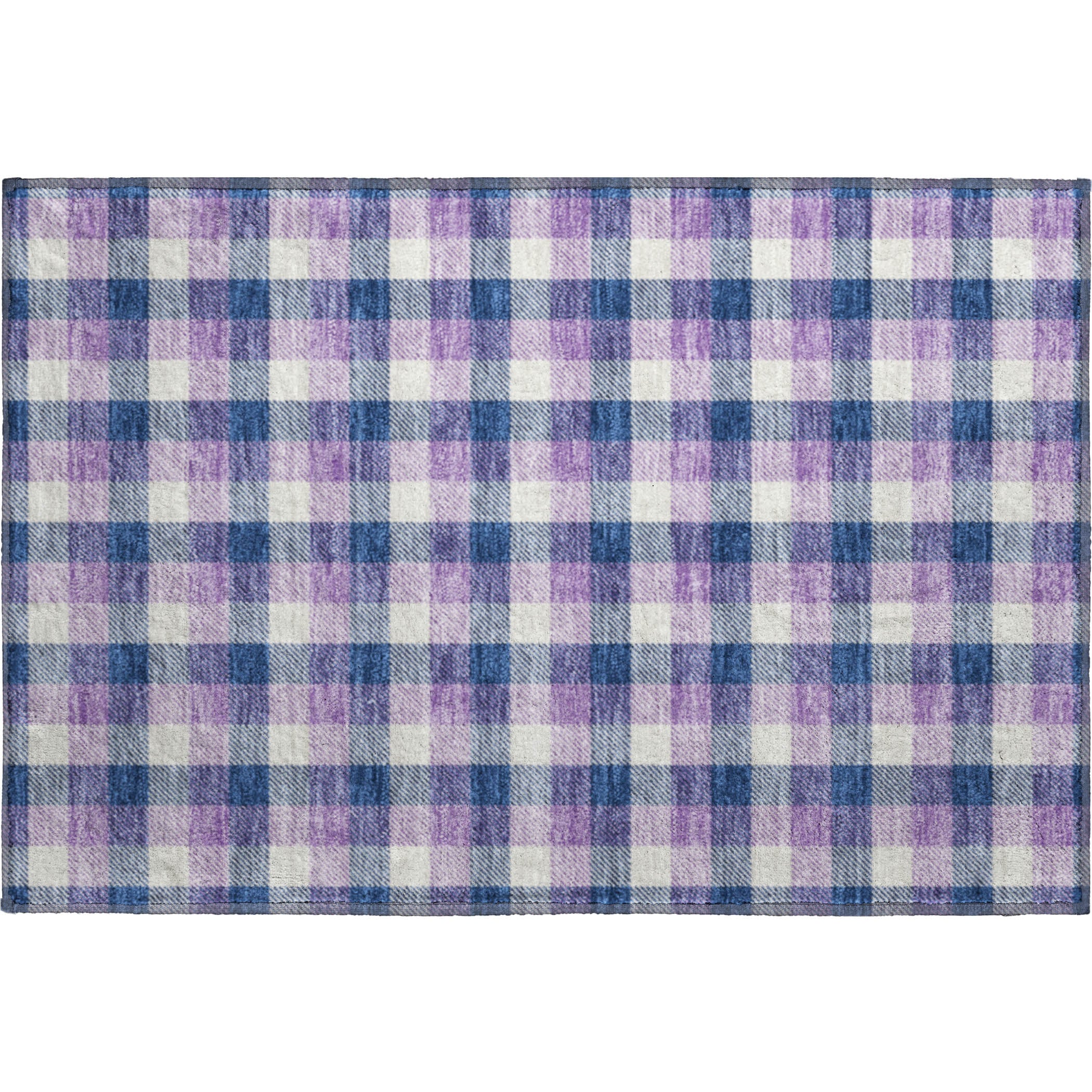 Seoul Machine Washable Transitional Navy Blue Rug 1'8" x 2'6" #shape_Rectangle