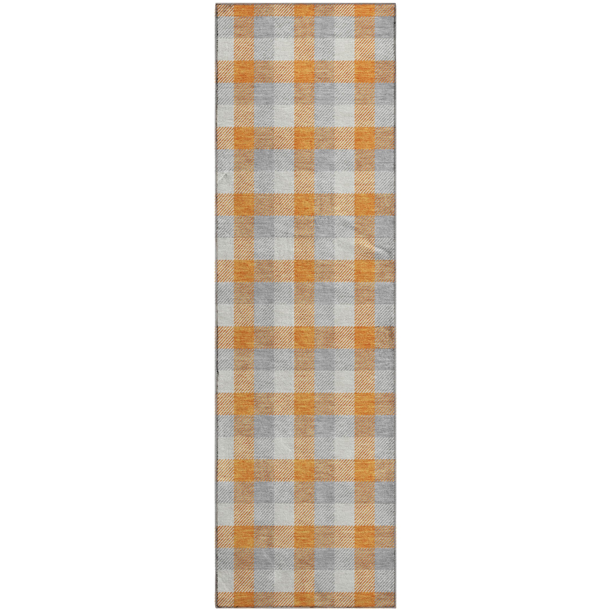 Seoul Machine Washable Transitional Orange Rug 2'3" x 7'6" #shape_Runner