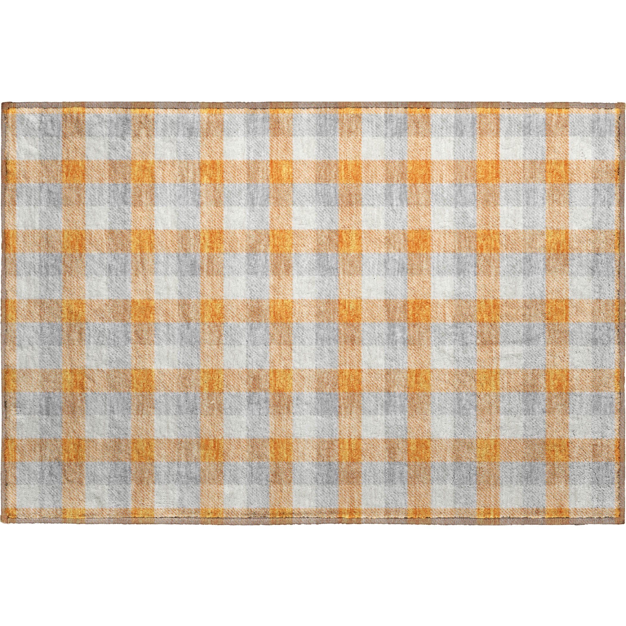 Seoul Machine Washable Transitional Orange Rug 1'8" x 2'6" #shape_Rectangle