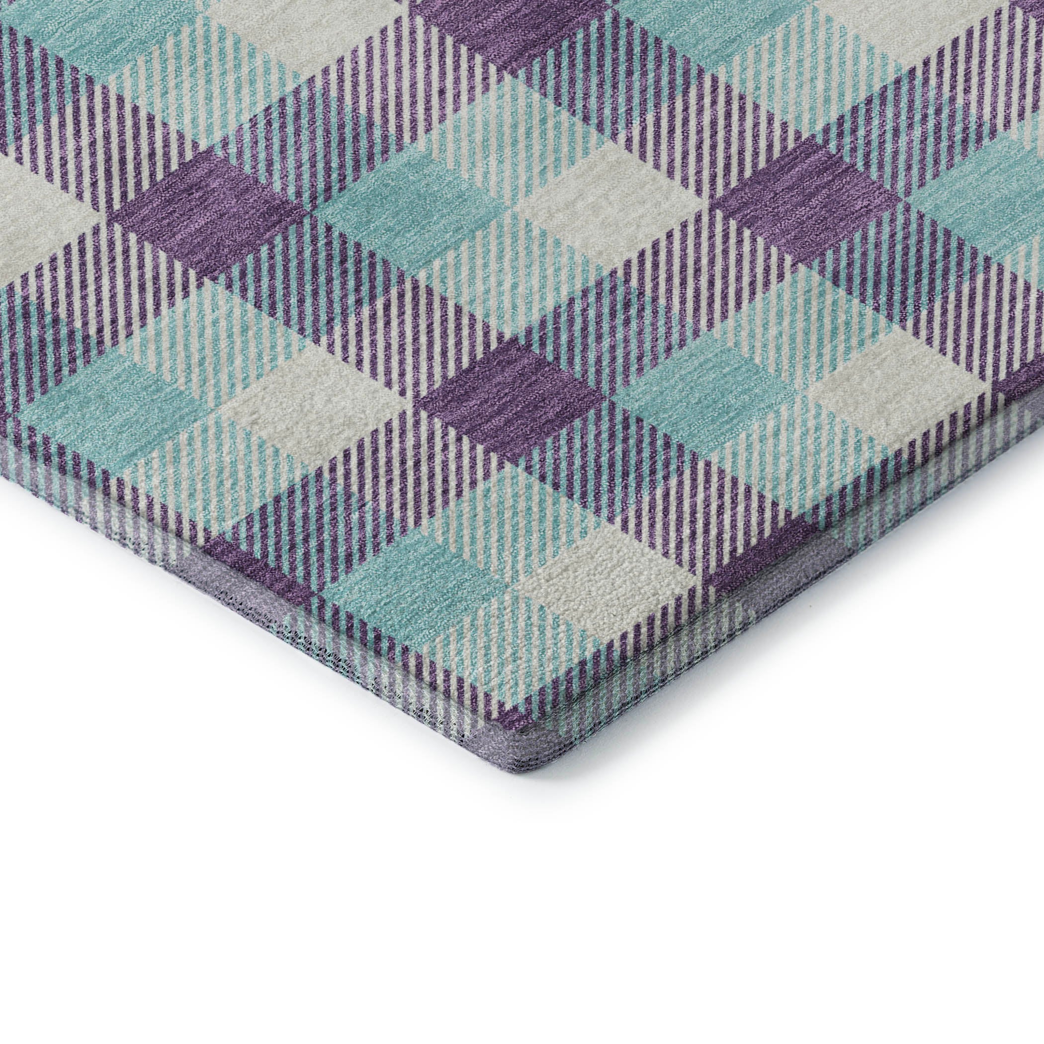 Seoul Machine Washable Transitional Purple Rug 1'8" x 2'6" #shape_Rectangle