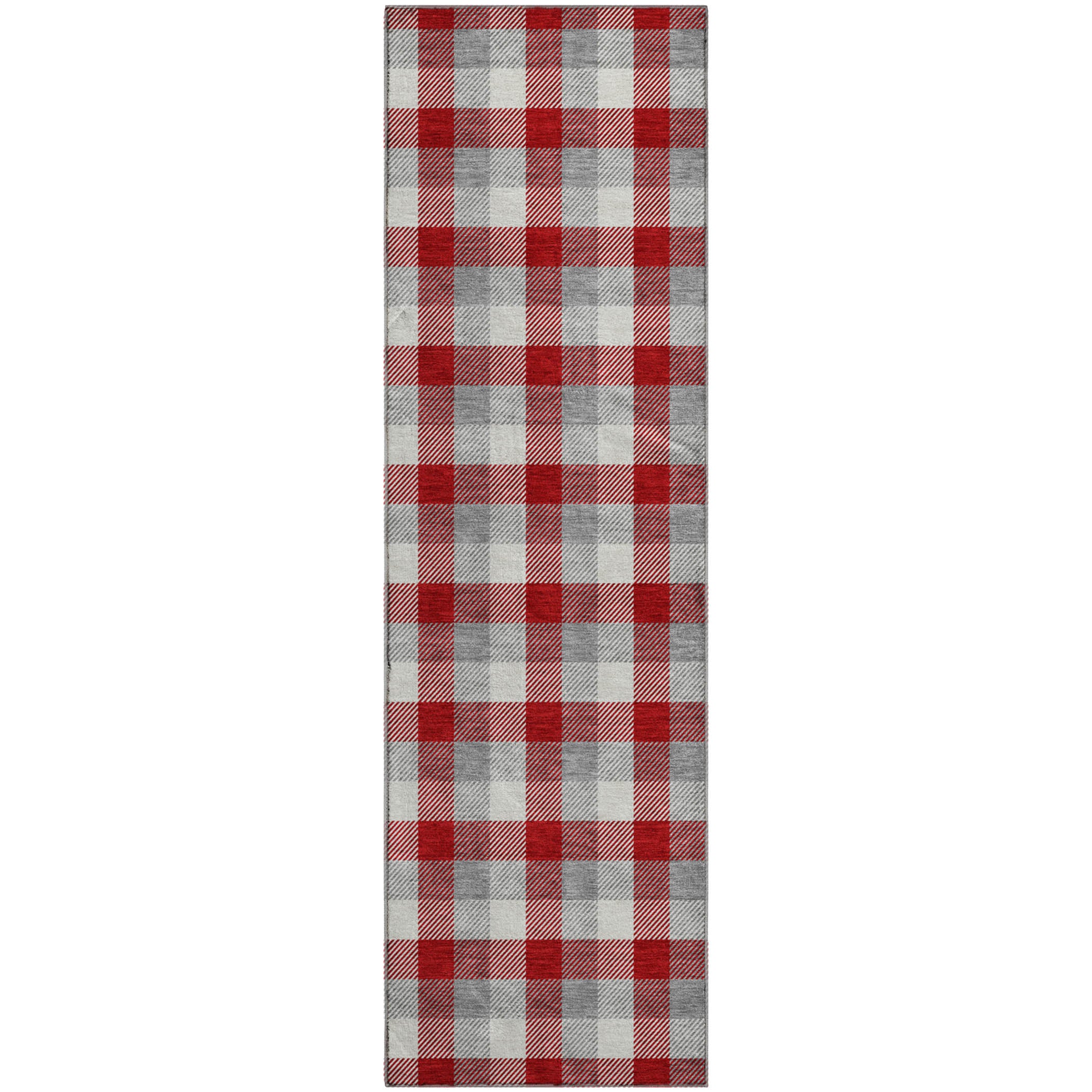 Seoul Machine Washable Transitional Red Rug 2'3" x 7'6" #shape_Runner