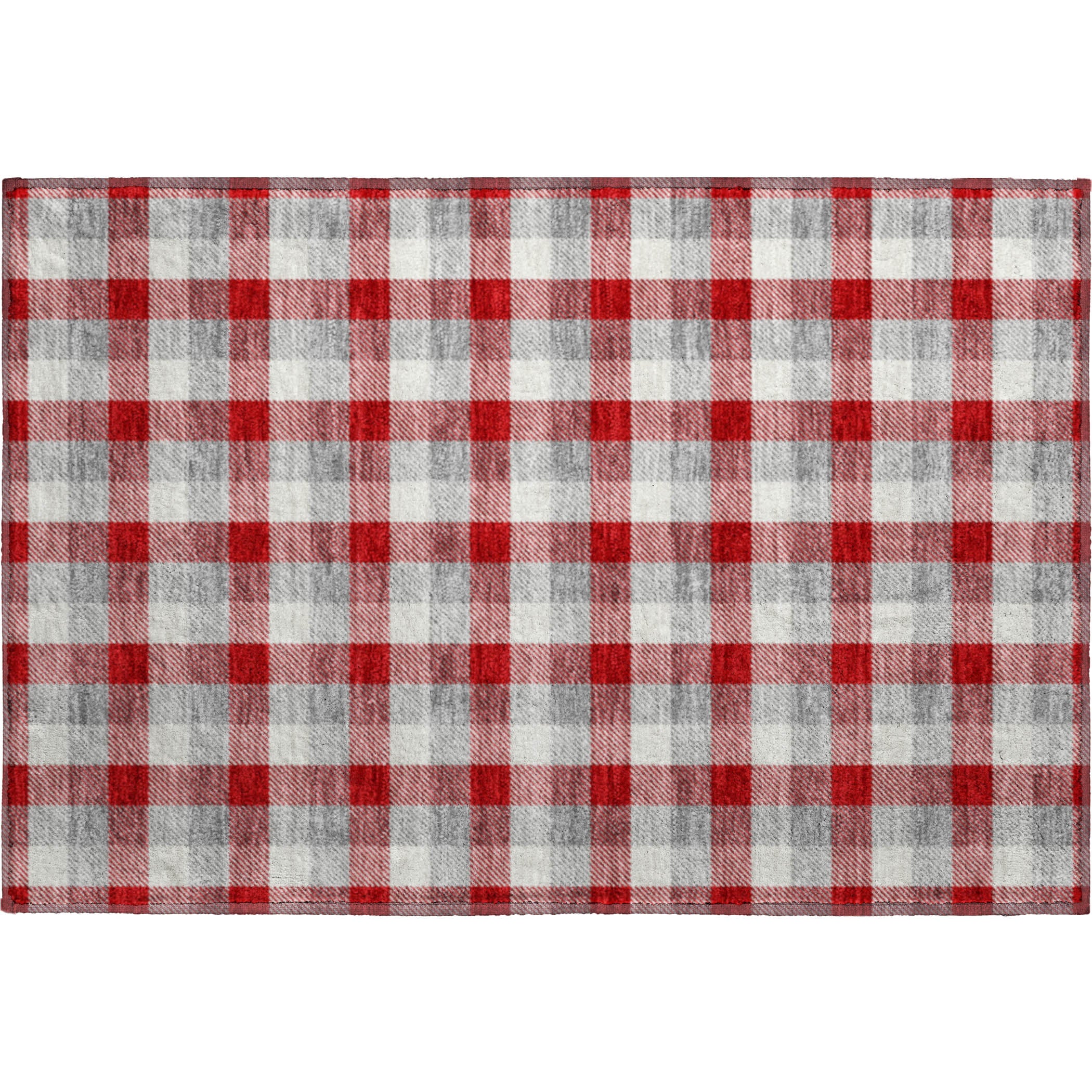 Seoul Machine Washable Transitional Red Rug 1'8" x 2'6" #shape_Rectangle