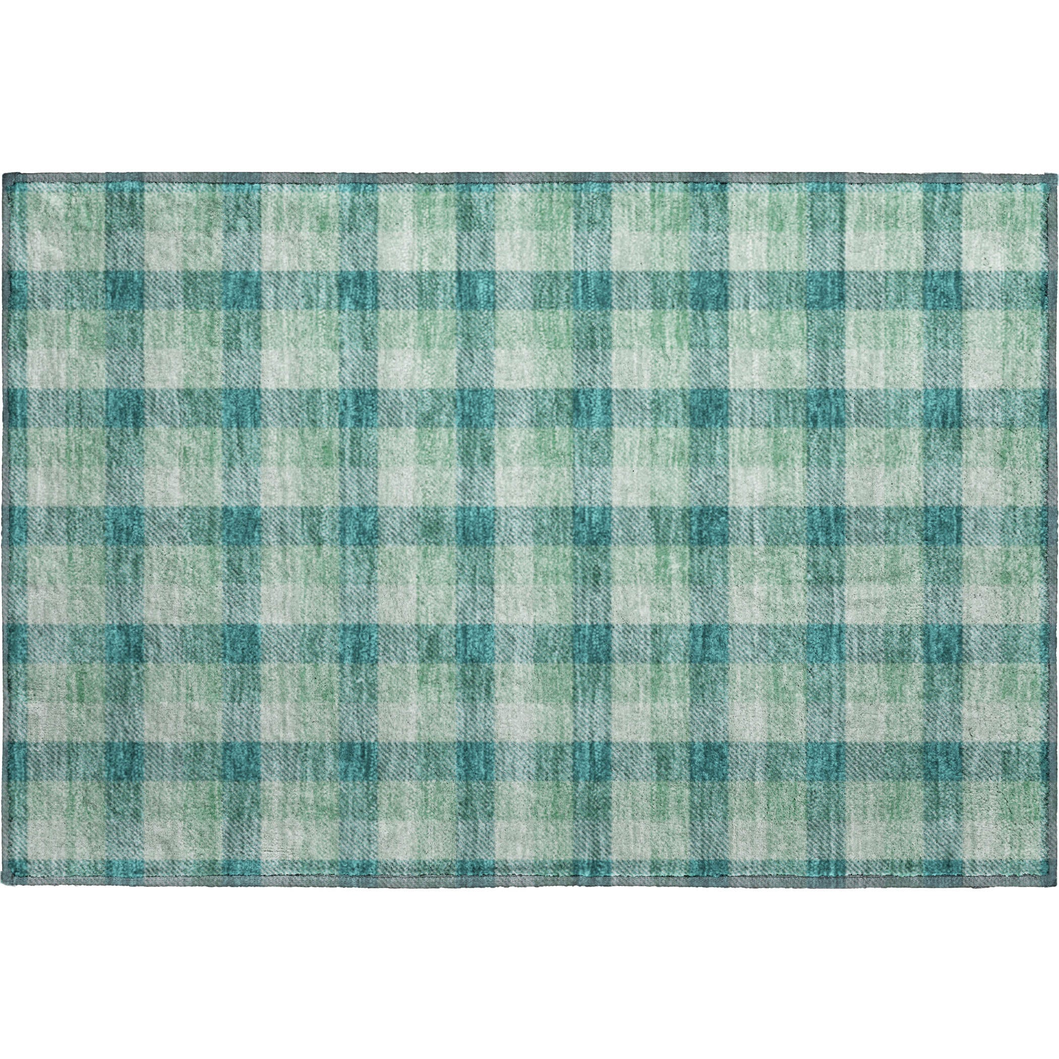 Seoul Machine Washable Transitional Seafoam Blue Rug 1'8" x 2'6" #shape_Rectangle