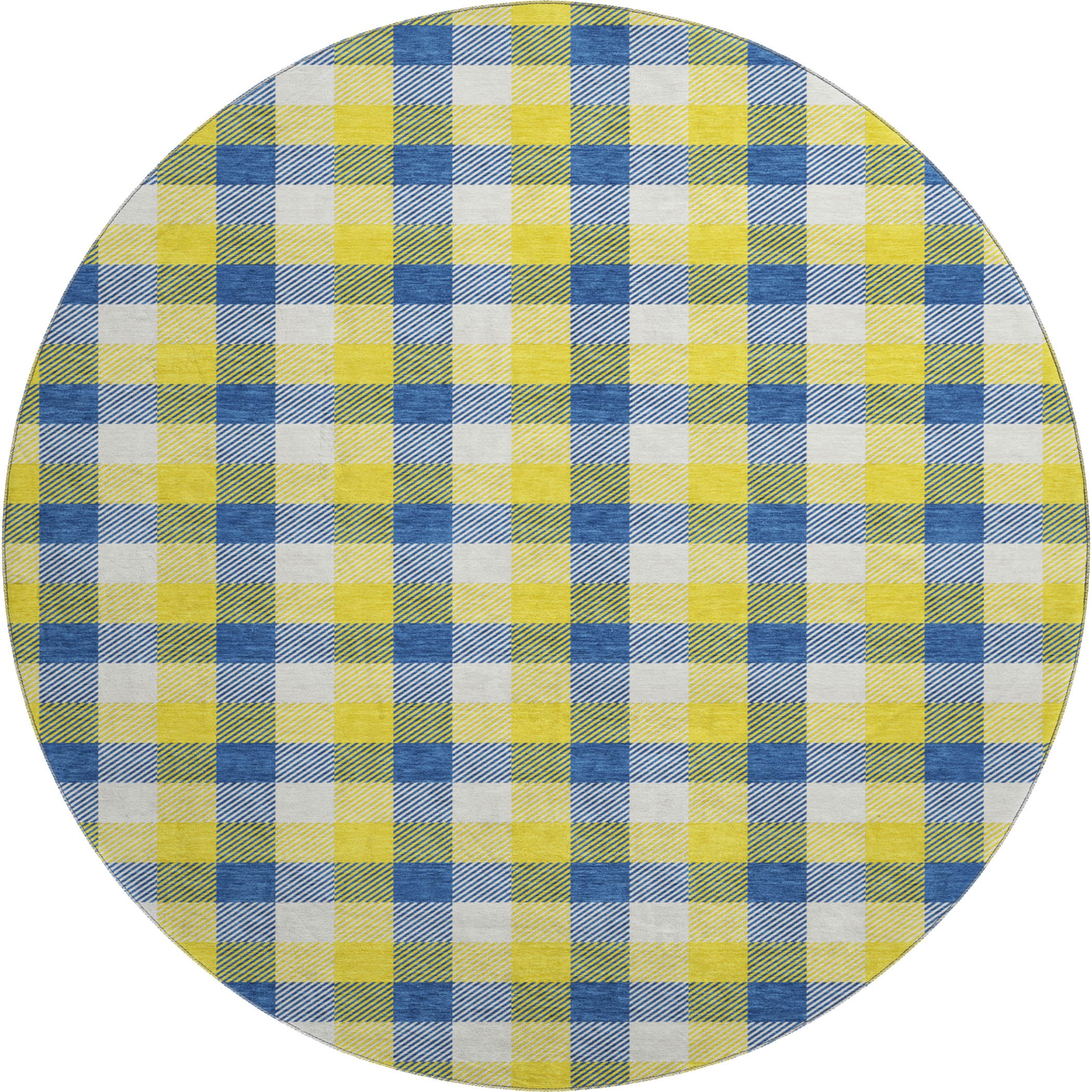 Seoul Machine Washable Transitional Yellow Gold Rug 8' x 8' #shape_Round