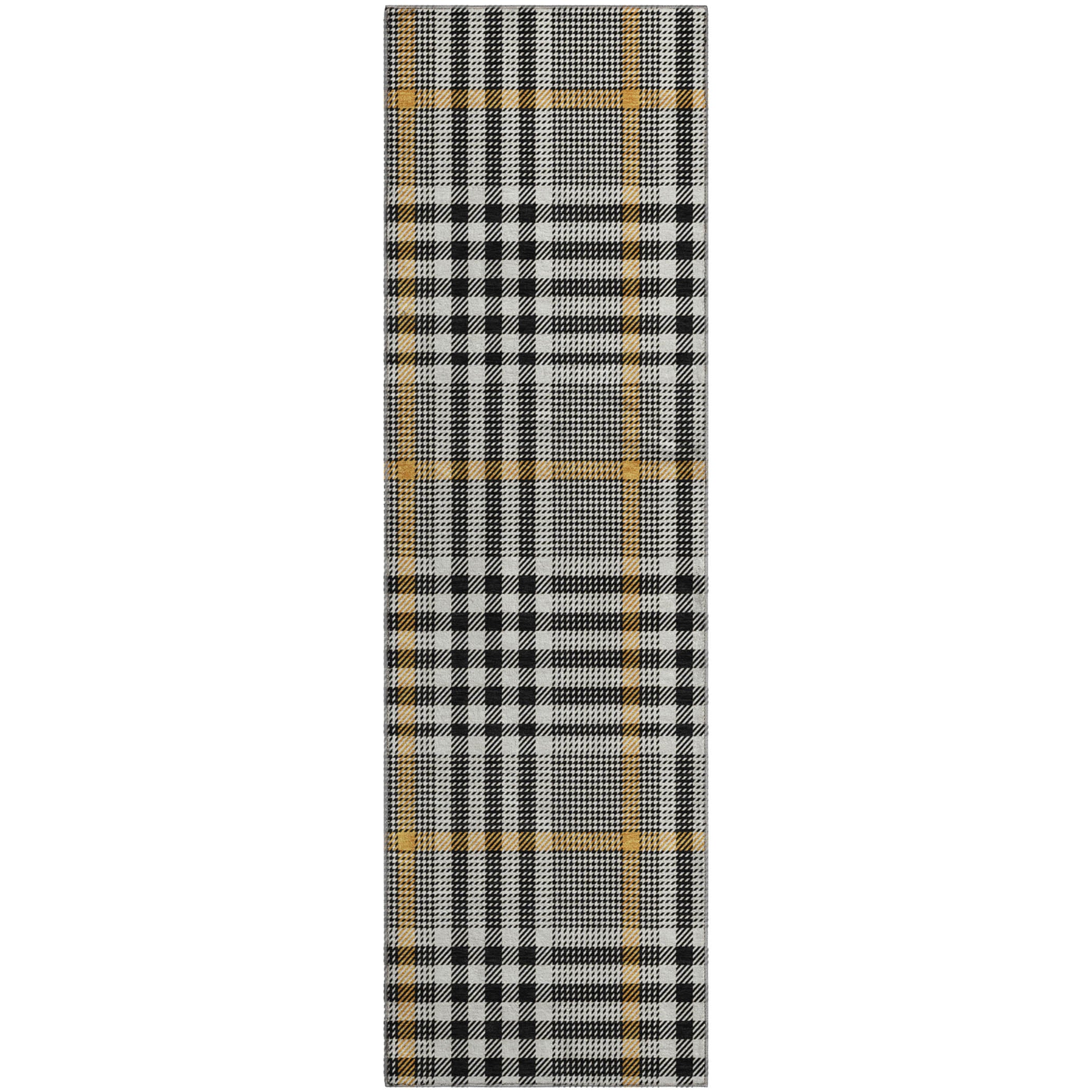 Montevideo Machine Washable Transitional Black Rug 2'3" x 7'6" #shape_Runner