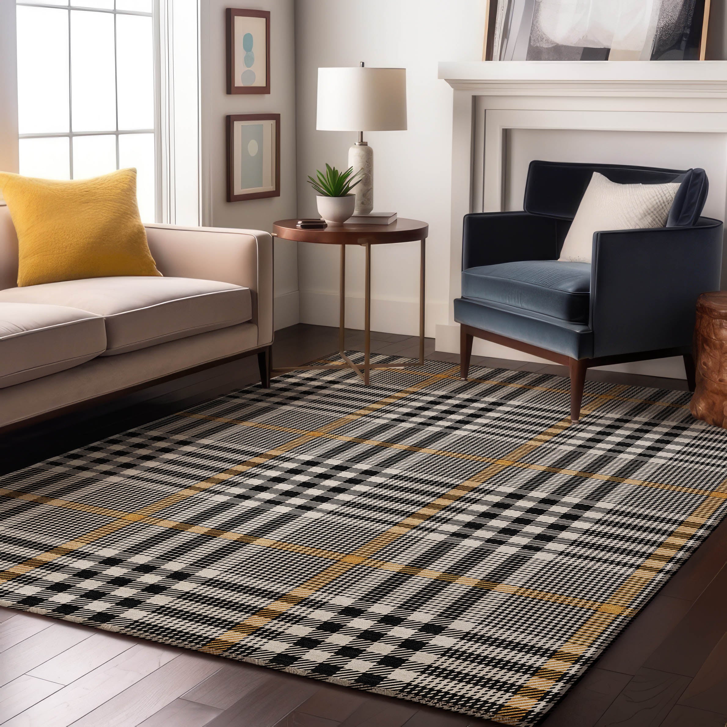 Montevideo Machine Washable Transitional Black Rug 2'6" x 3'10" #shape_Rectangle