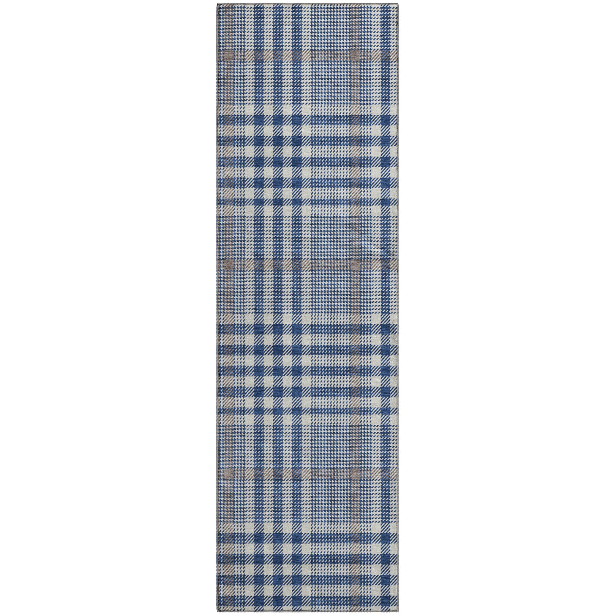 Montevideo Machine Washable Transitional Navy Blue Rug 2'3" x 7'6" #shape_Runner