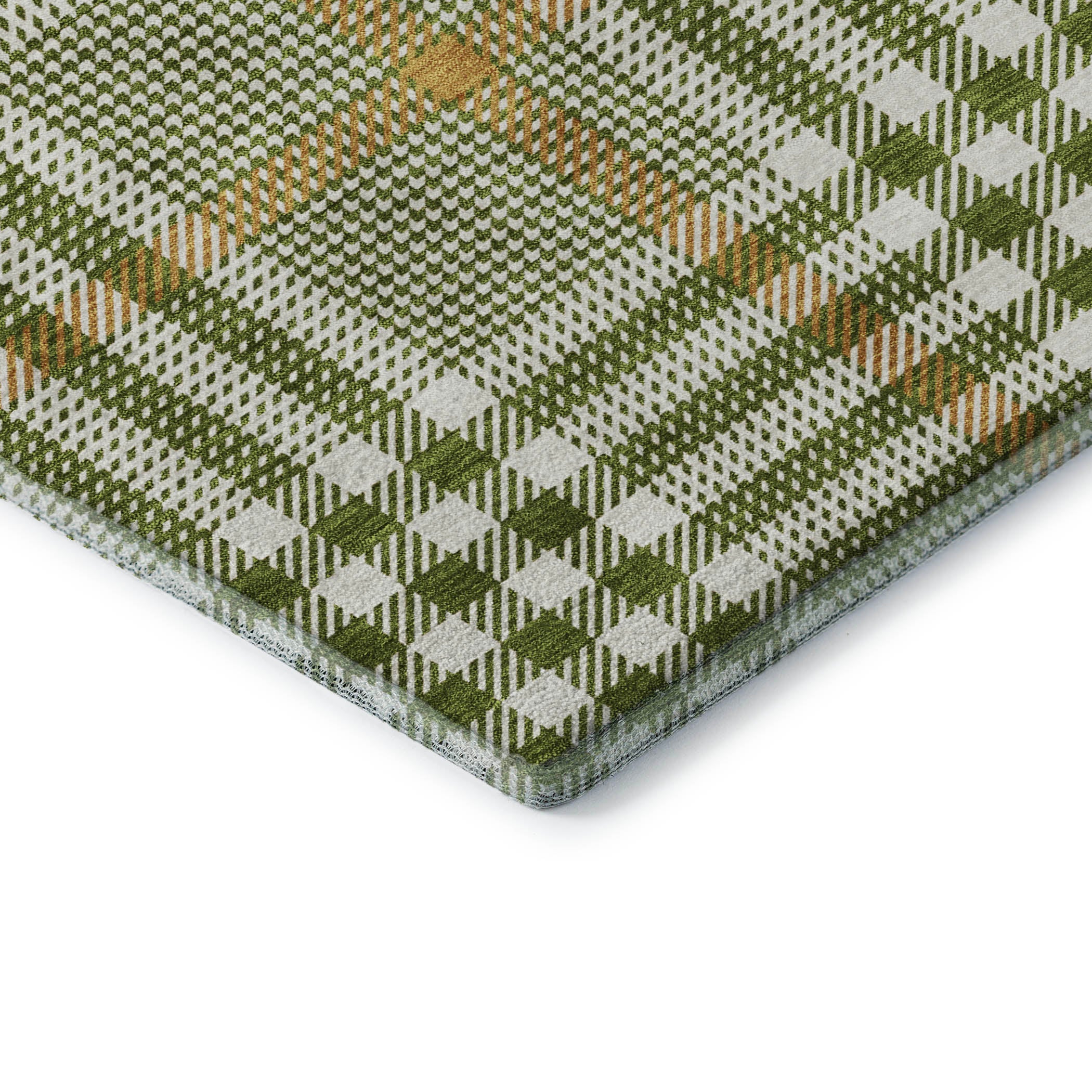 Montevideo Machine Washable Transitional Olive Green Rug 1'8" x 2'6" #shape_Rectangle