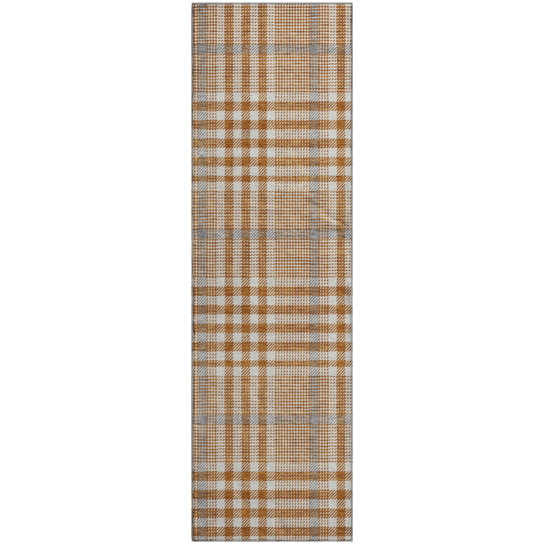 Montevideo Machine Washable Transitional Paprika Orange Rug 2'3" x 7'6" #shape_Runner