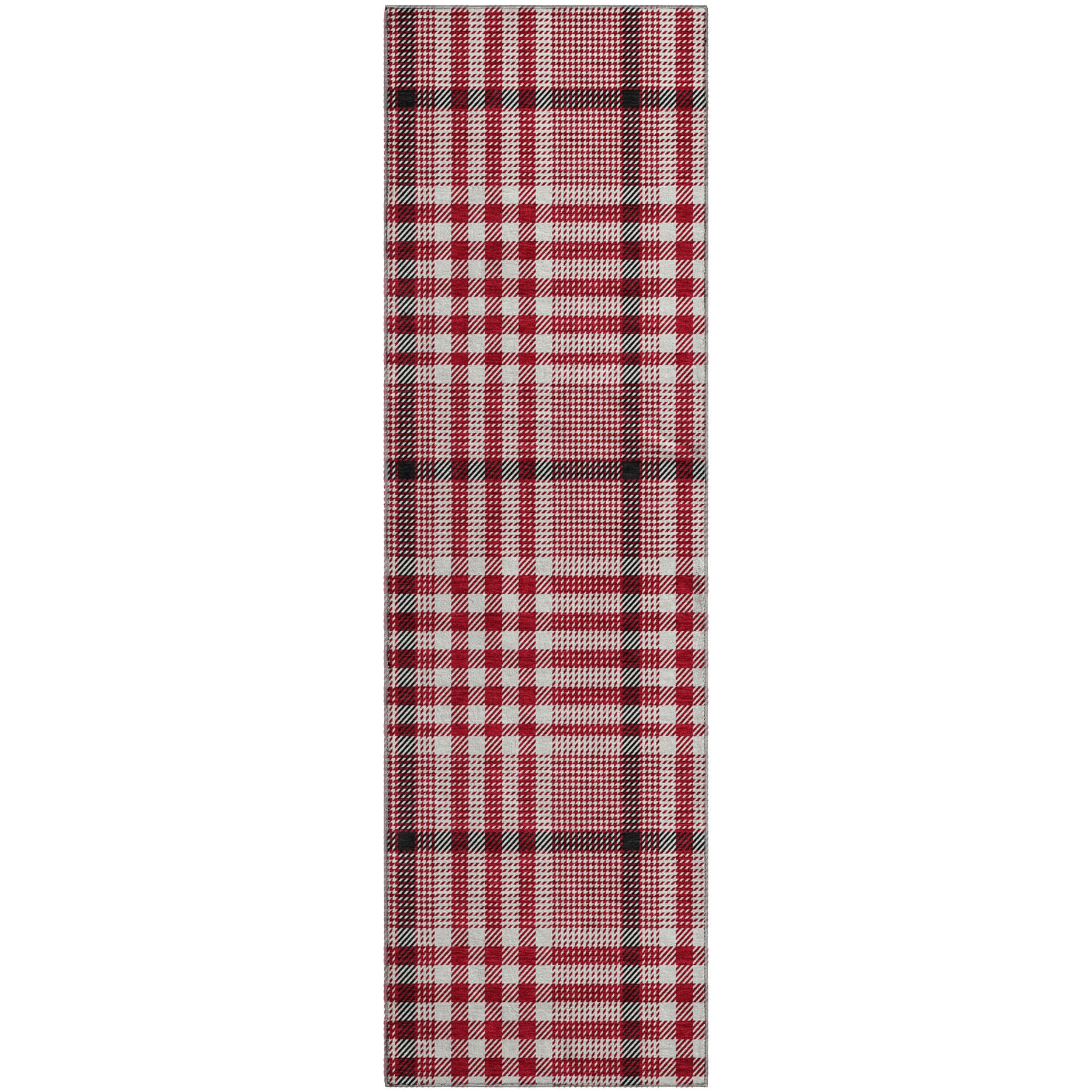 Montevideo Machine Washable Transitional Red Rug 2'3" x 7'6" #shape_Runner
