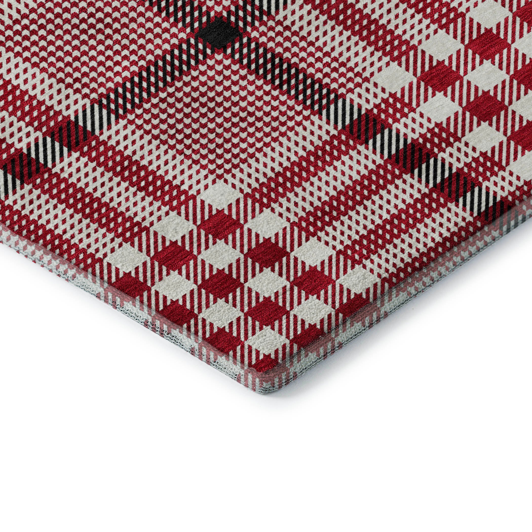 Montevideo Machine Washable Transitional Red Rug 1'8" x 2'6" #shape_Rectangle