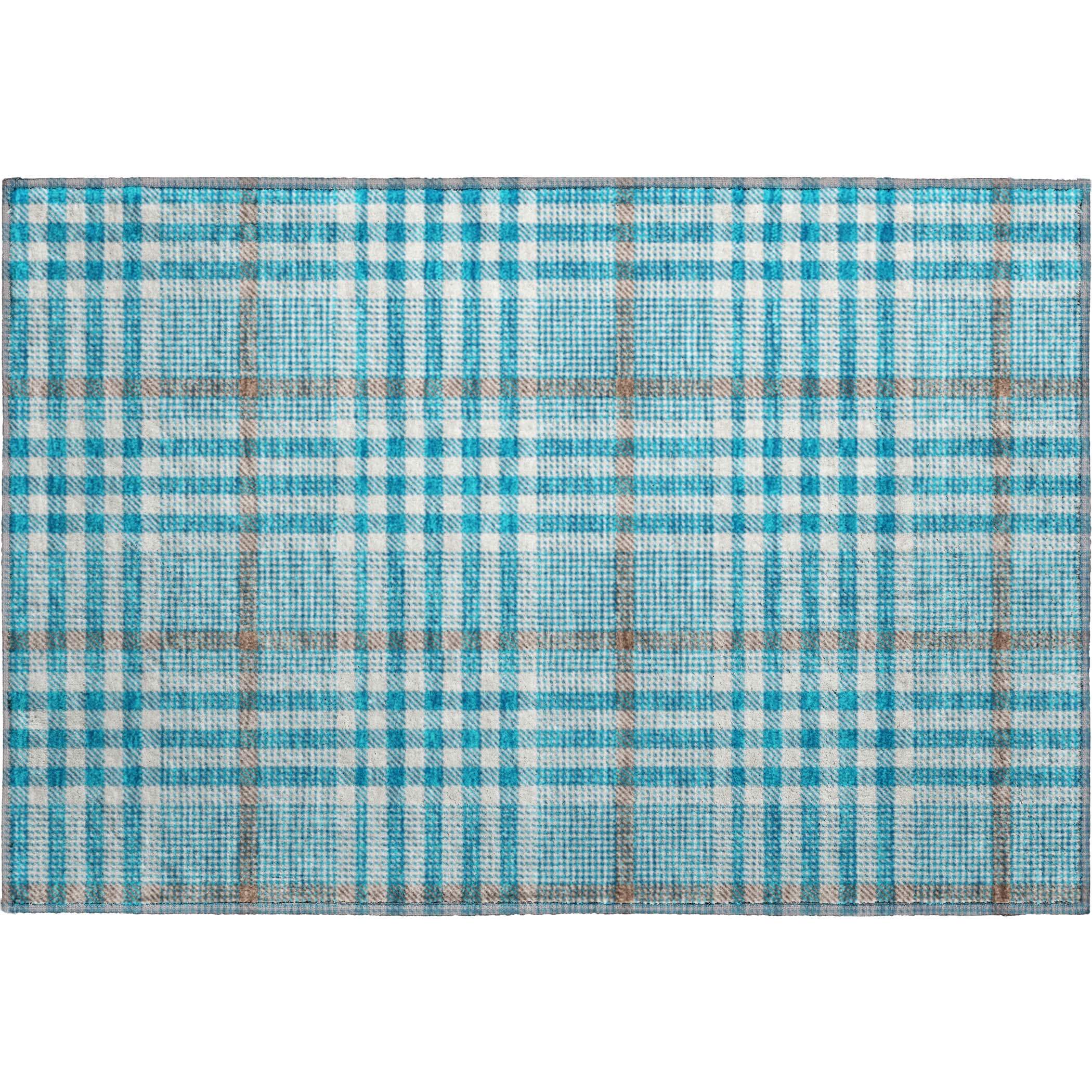 Montevideo Machine Washable Transitional Teal Rug 1'8" x 2'6" #shape_Rectangle