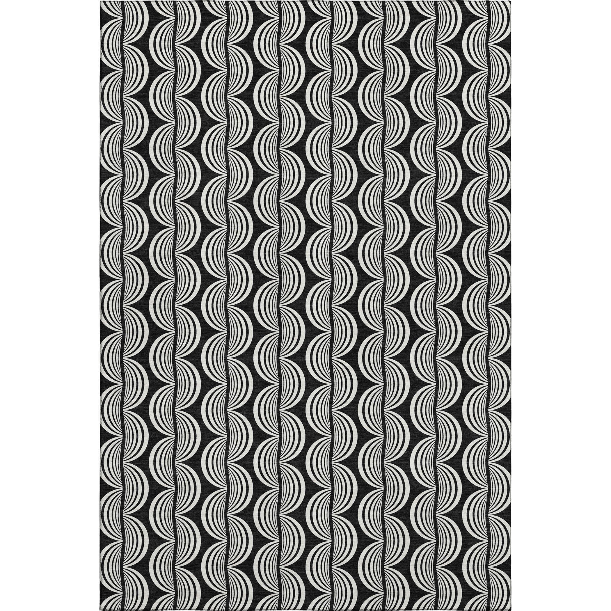 Montevideo Machine Washable Transitional Black Rug 2'6" x 3'10" #shape_Rectangle