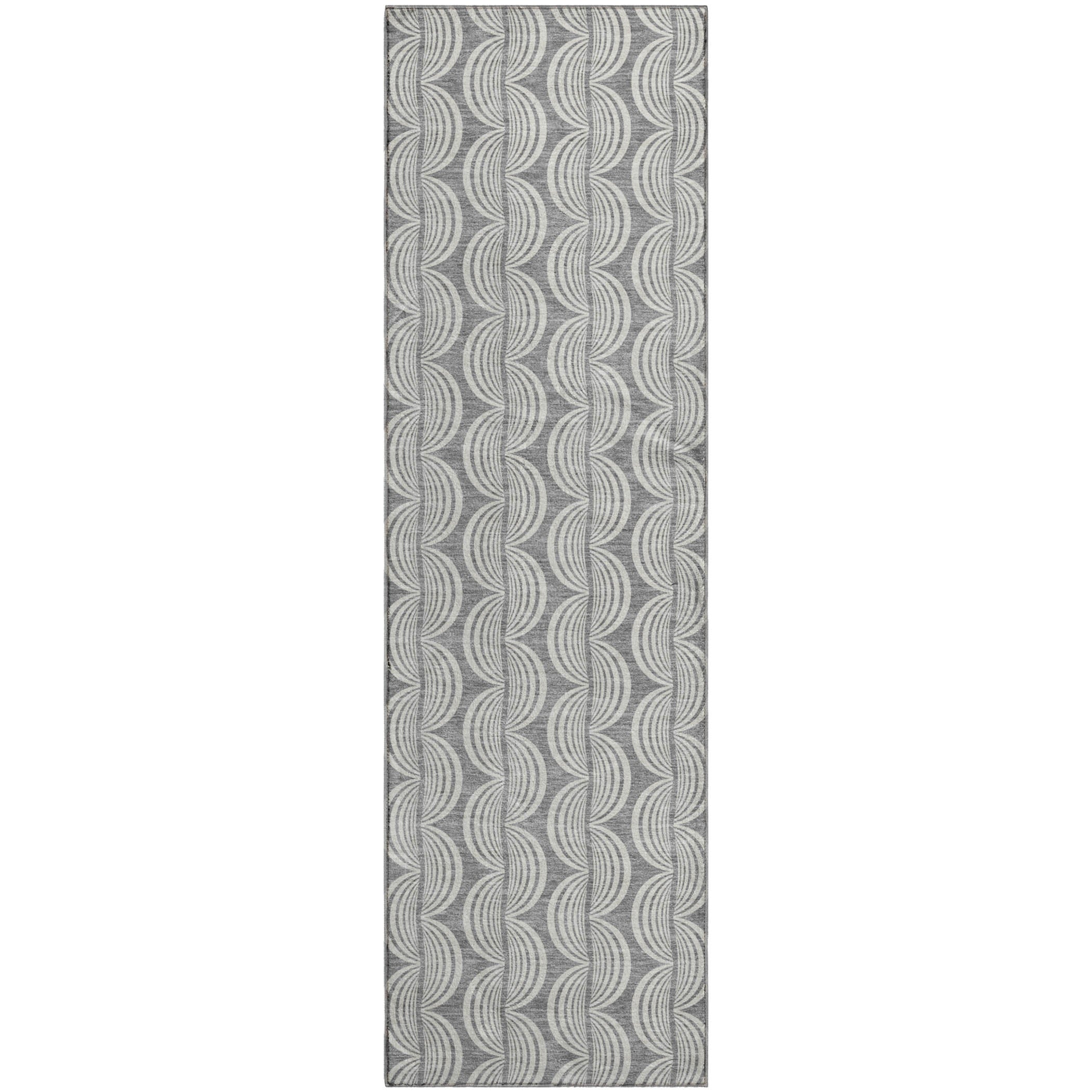 Montevideo Machine Washable Transitional Gray Rug 2'3" x 7'6" #shape_Runner