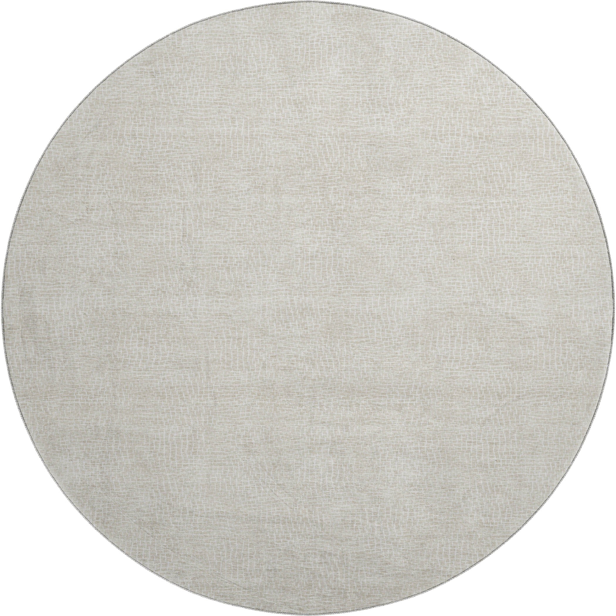 Split Machine Washable Transitional Beige Brown Rug 8' x 8' #shape_Round