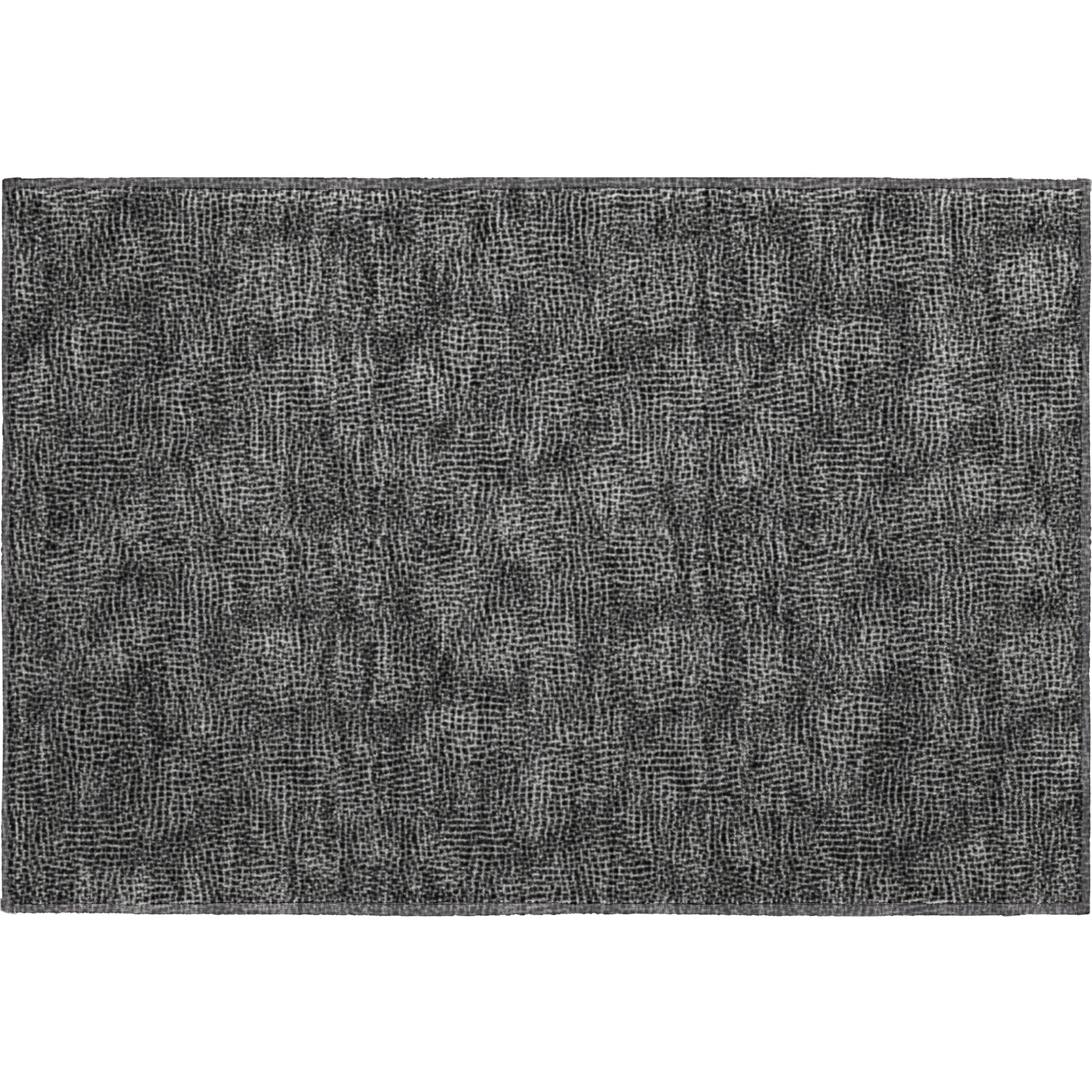 Split Machine Washable Transitional Black Rug 1'8" x 2'6" #shape_Rectangle