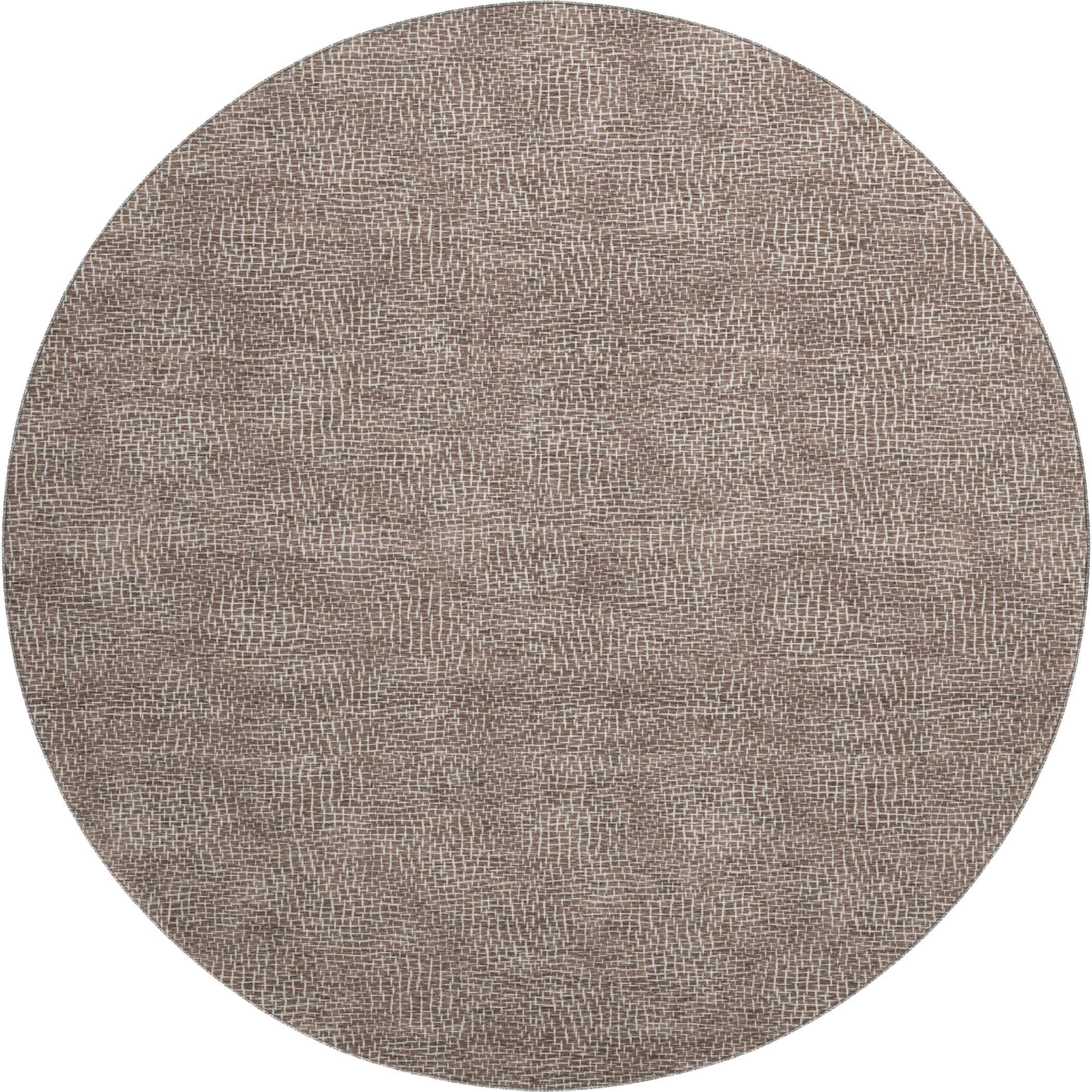 Split Machine Washable Transitional Brown Rug 8' x 8' #shape_Round