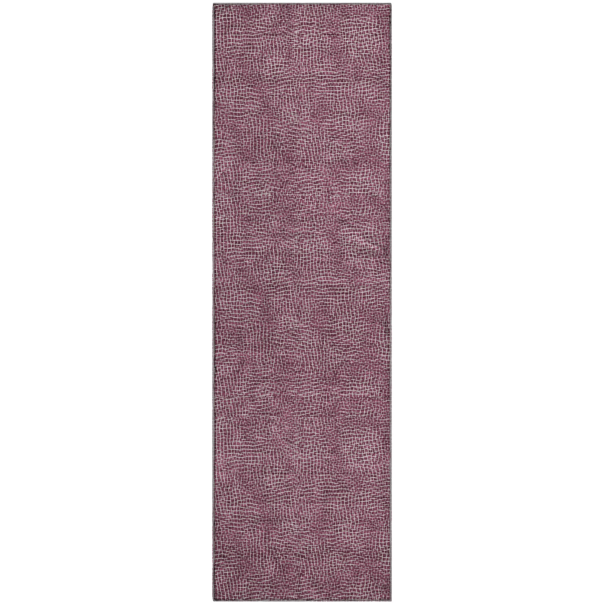 Split Machine Washable Transitional Eggplant Purple Rug 2'3" x 7'6" #shape_Runner