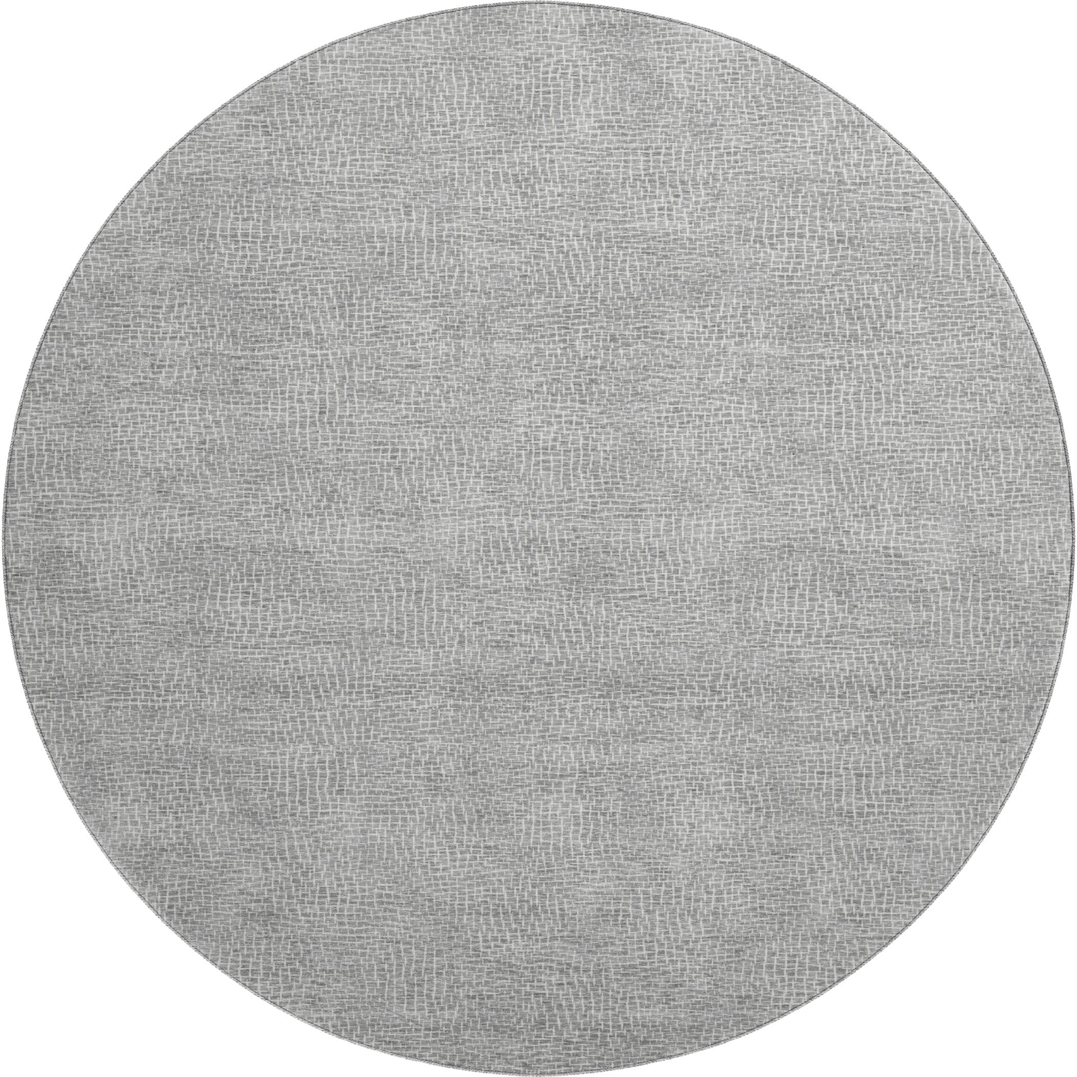 Split Machine Washable Transitional Gray Rug 8' x 8' #shape_Round