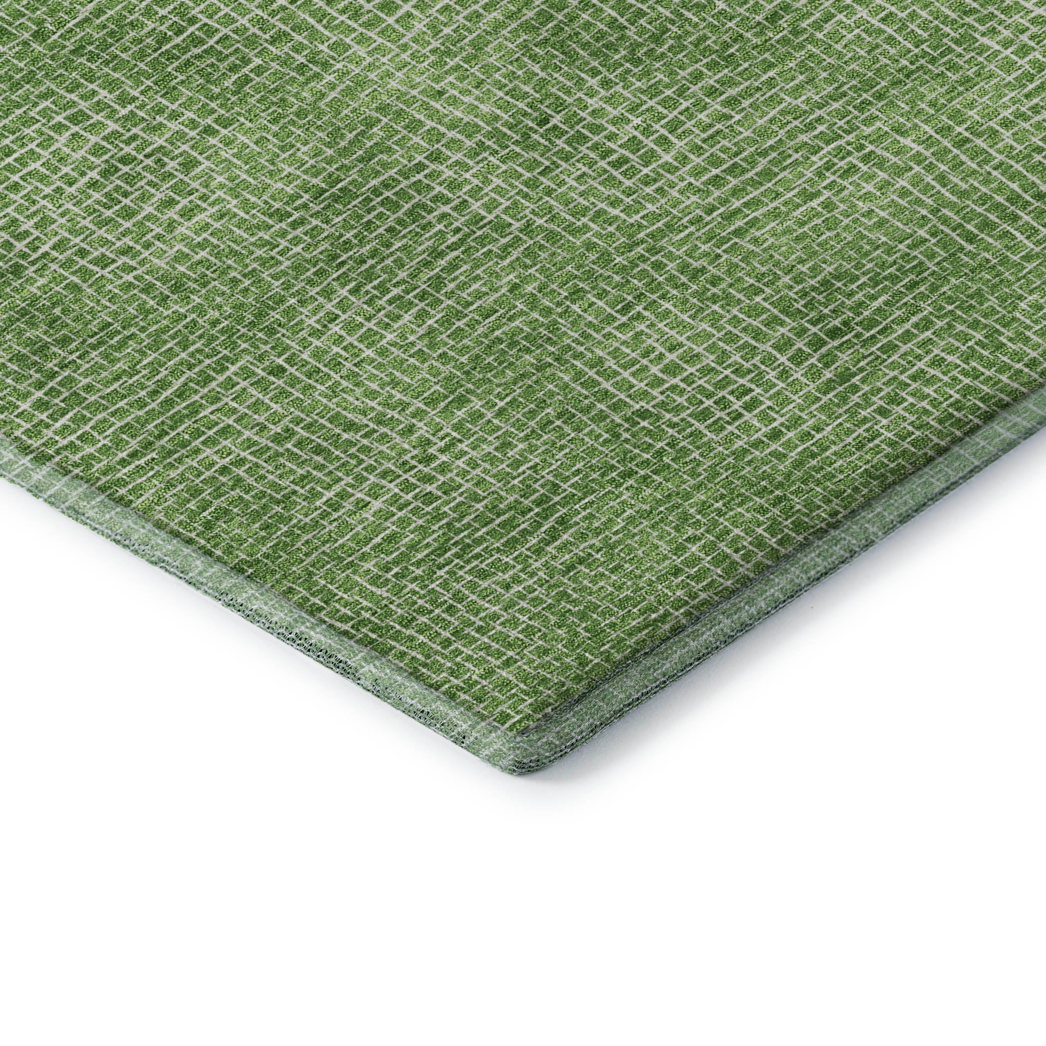 Split Machine Washable Transitional Green Rug 1'8" x 2'6" #shape_Rectangle