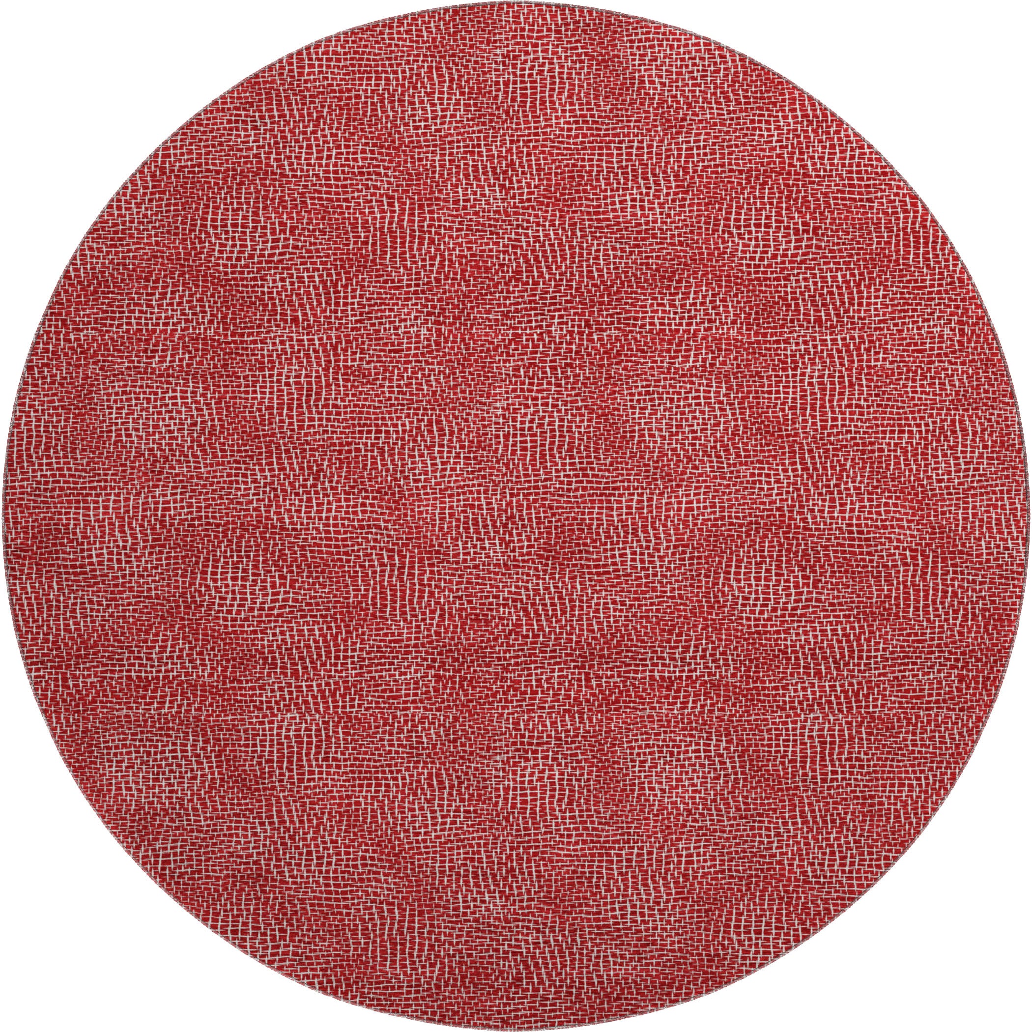 Split Machine Washable Transitional Red Rug 8' x 8' #shape_Round