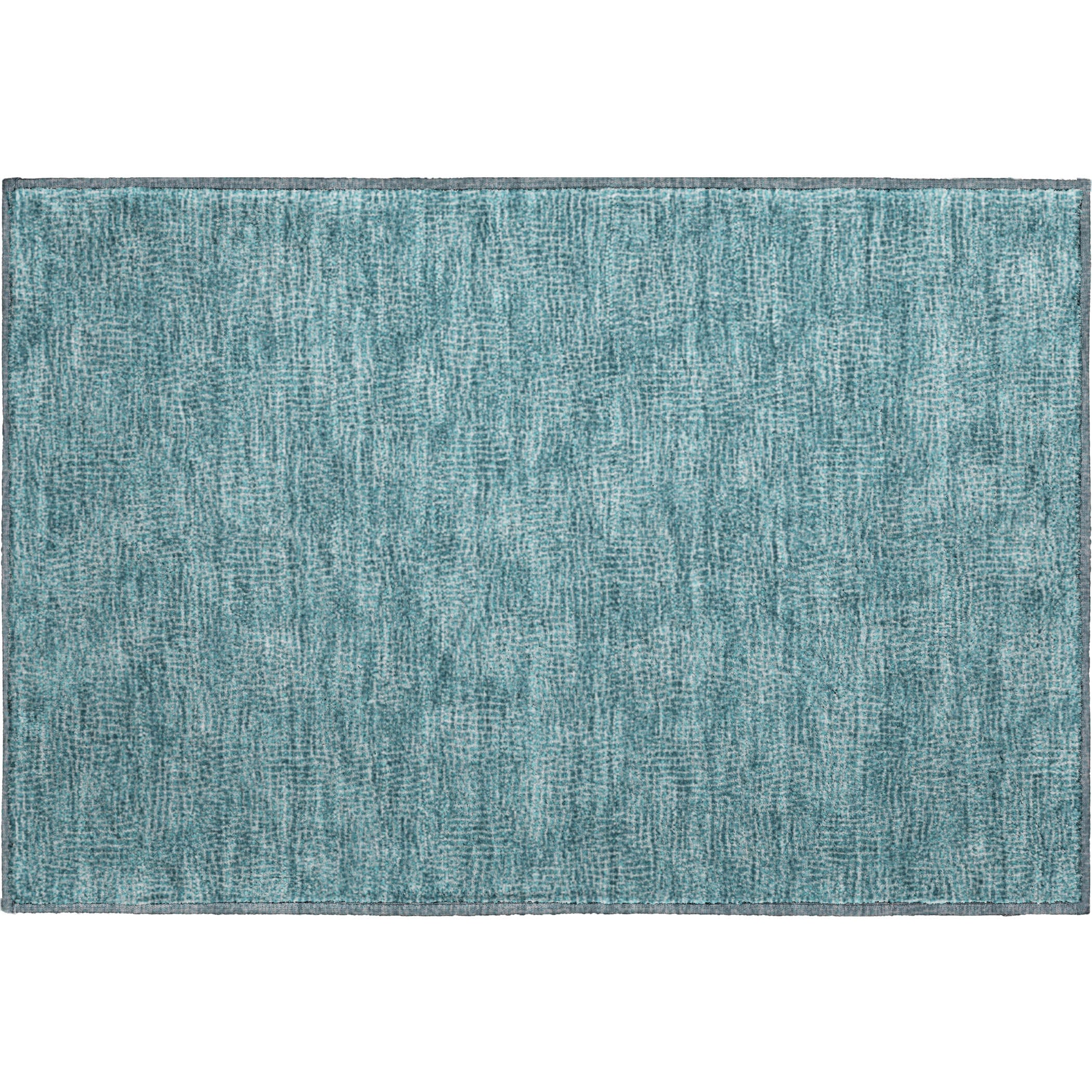 Split Machine Washable Transitional Teal Rug 1'8" x 2'6" #shape_Rectangle