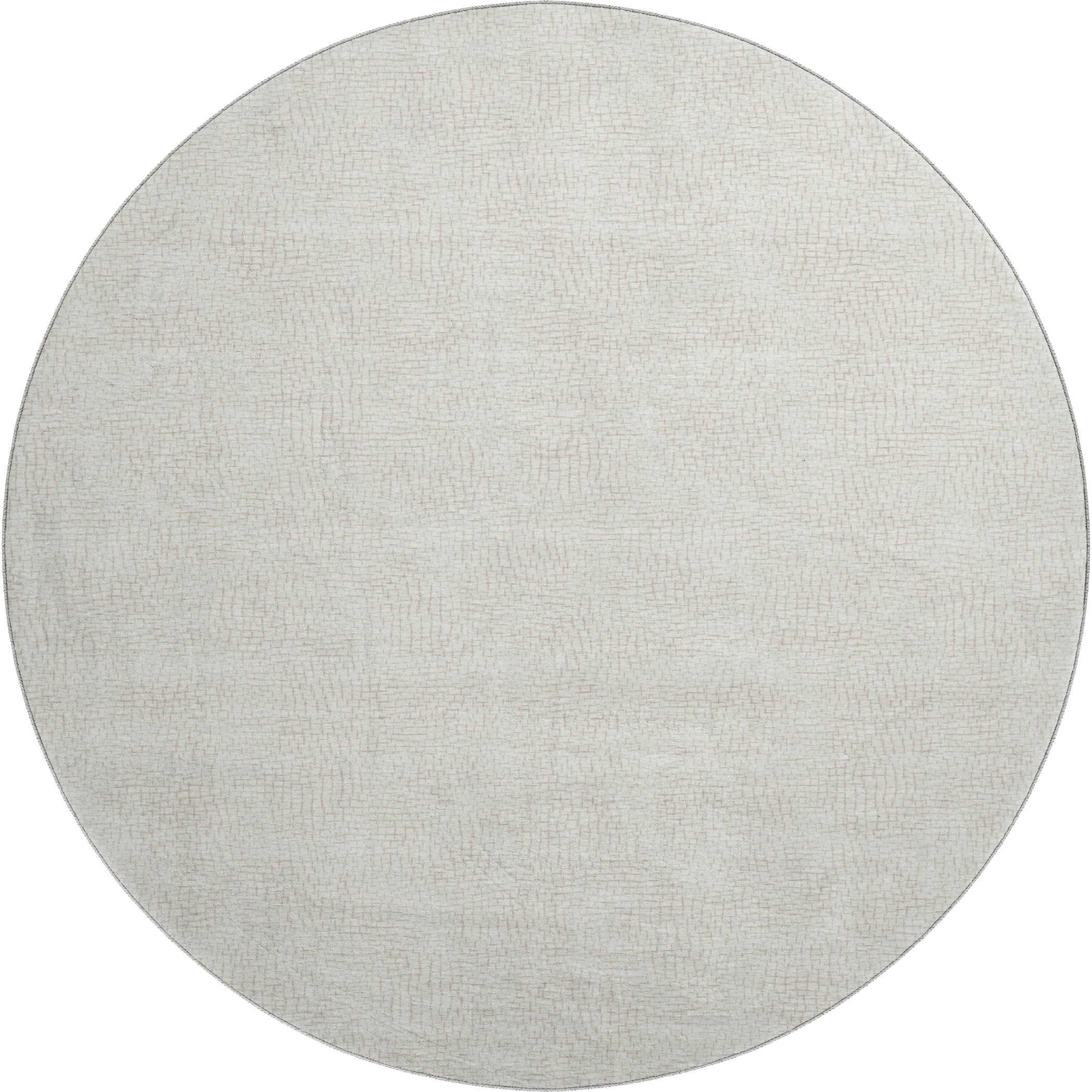 Seoul Machine Washable Transitional Beige Brown Rug 8' x 8' #shape_Round