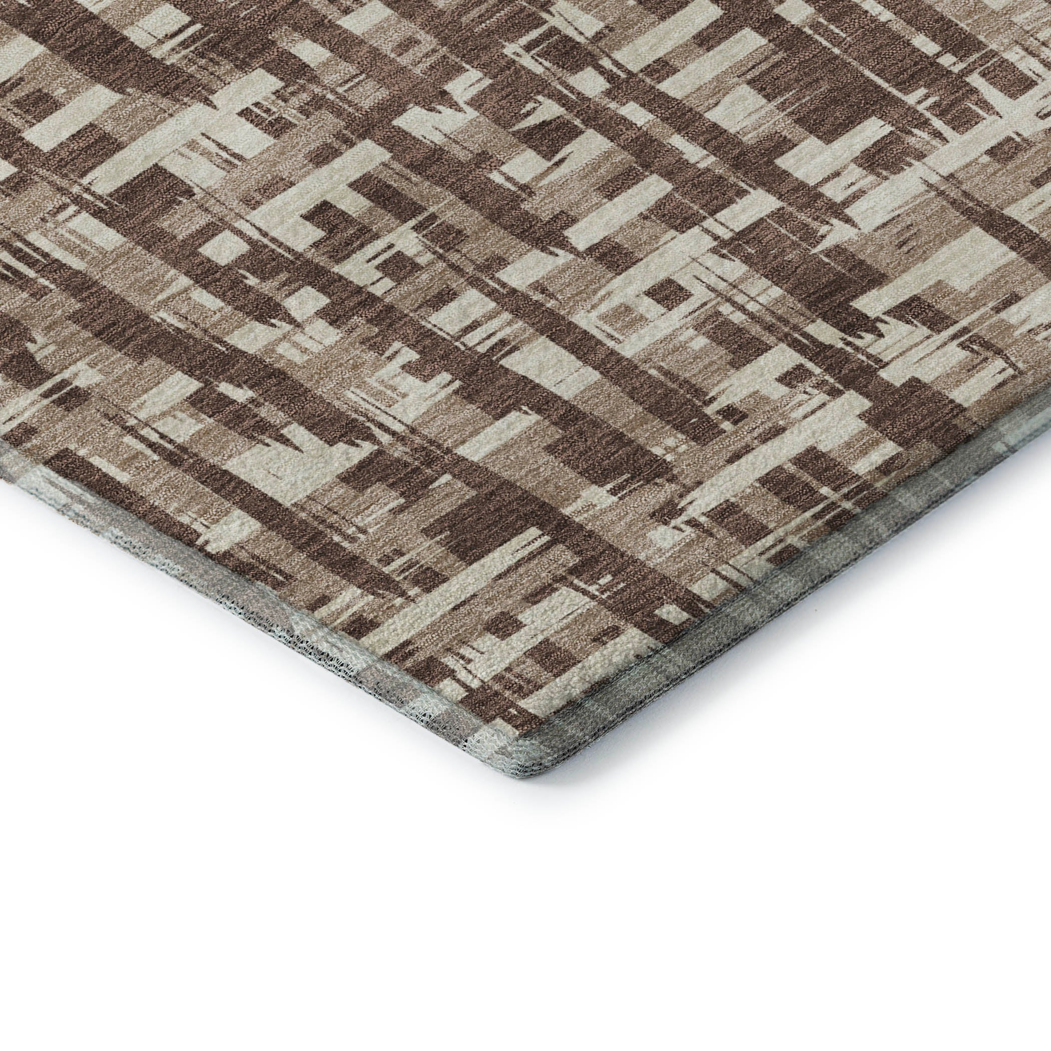Cusco Machine Washable Transitional Brown Rug 1'8" x 2'6" #shape_Rectangle