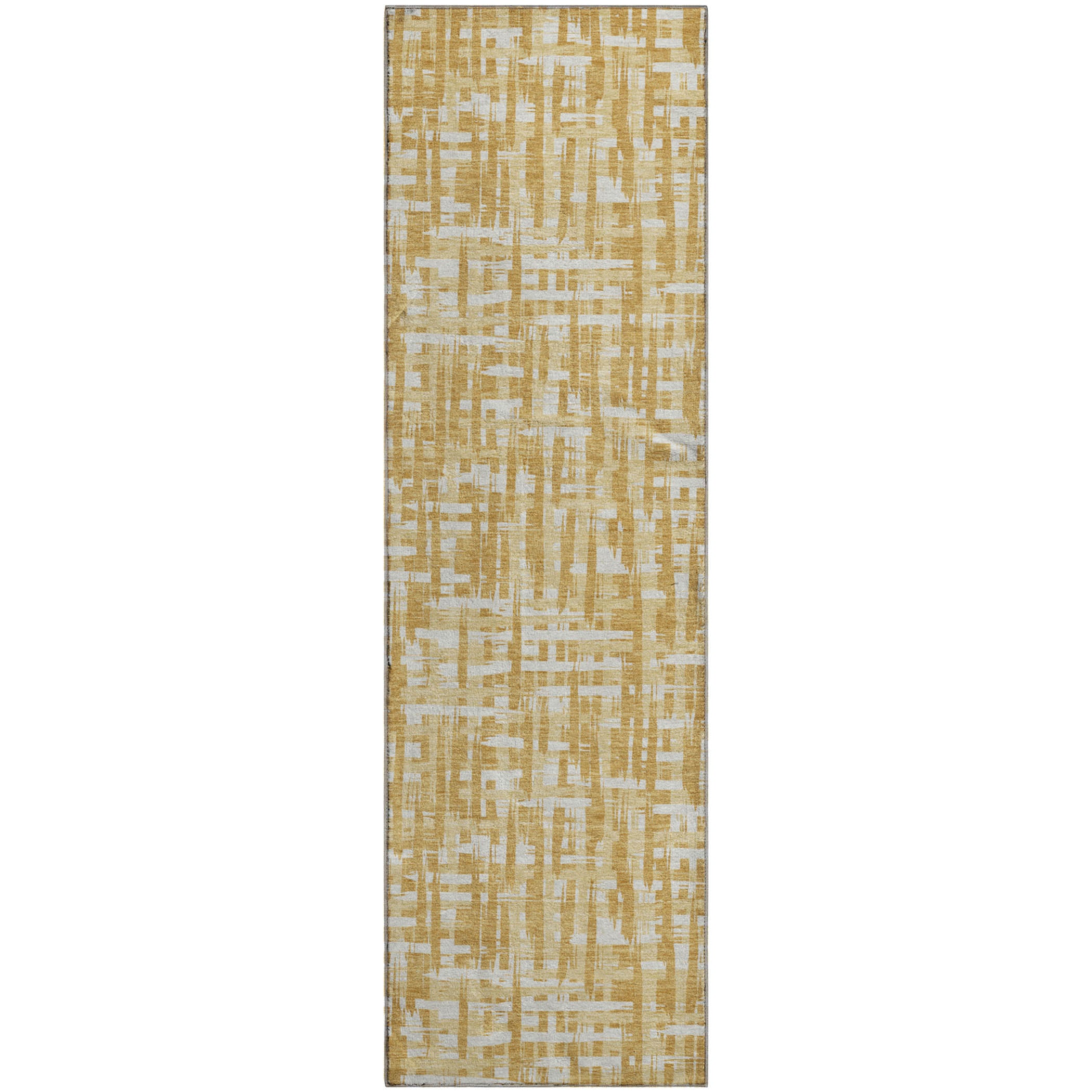 Cusco Machine Washable Transitional Gold Rug 2'3" x 7'6" #shape_Runner