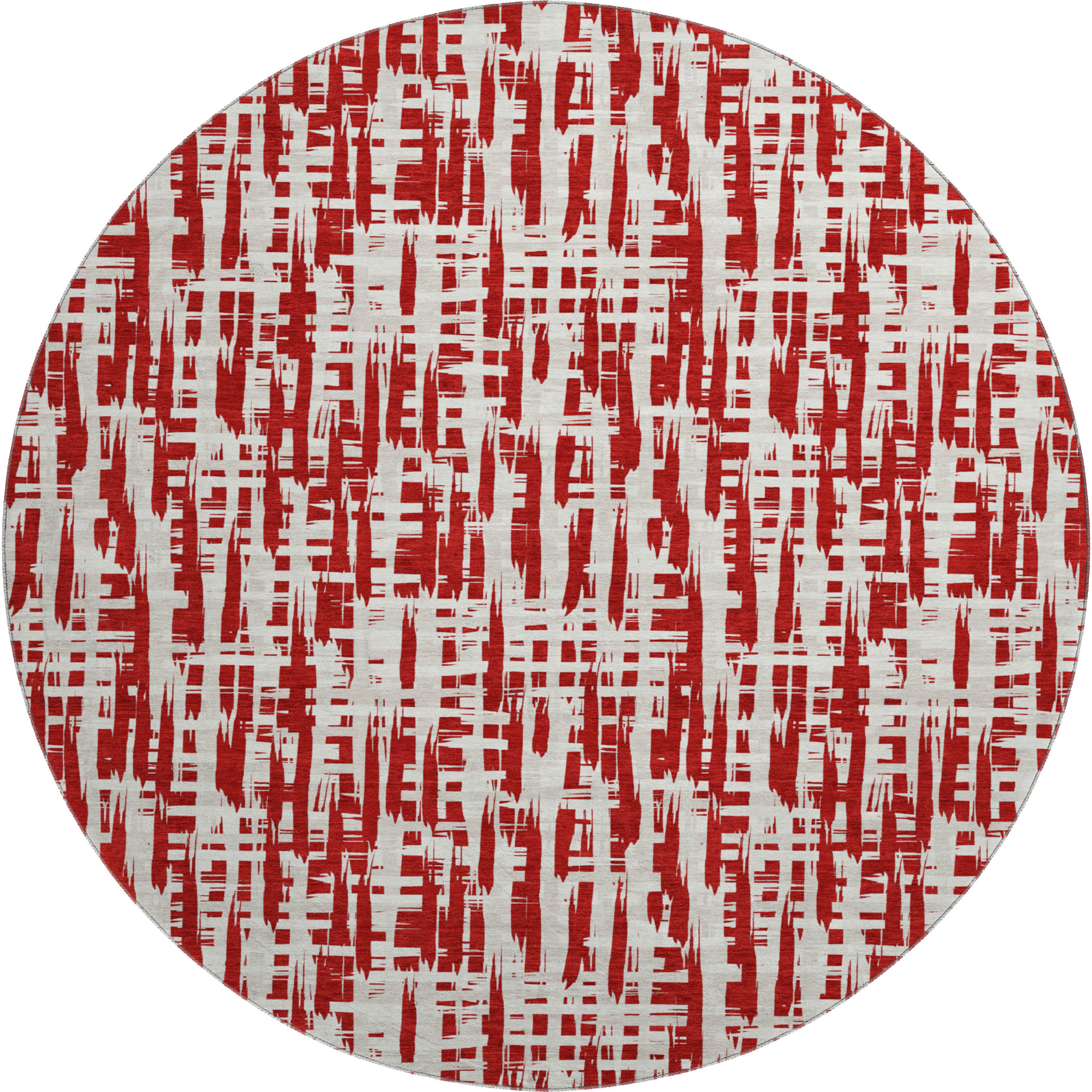 Cusco Machine Washable Transitional Red Rug 8' x 8' #shape_Round