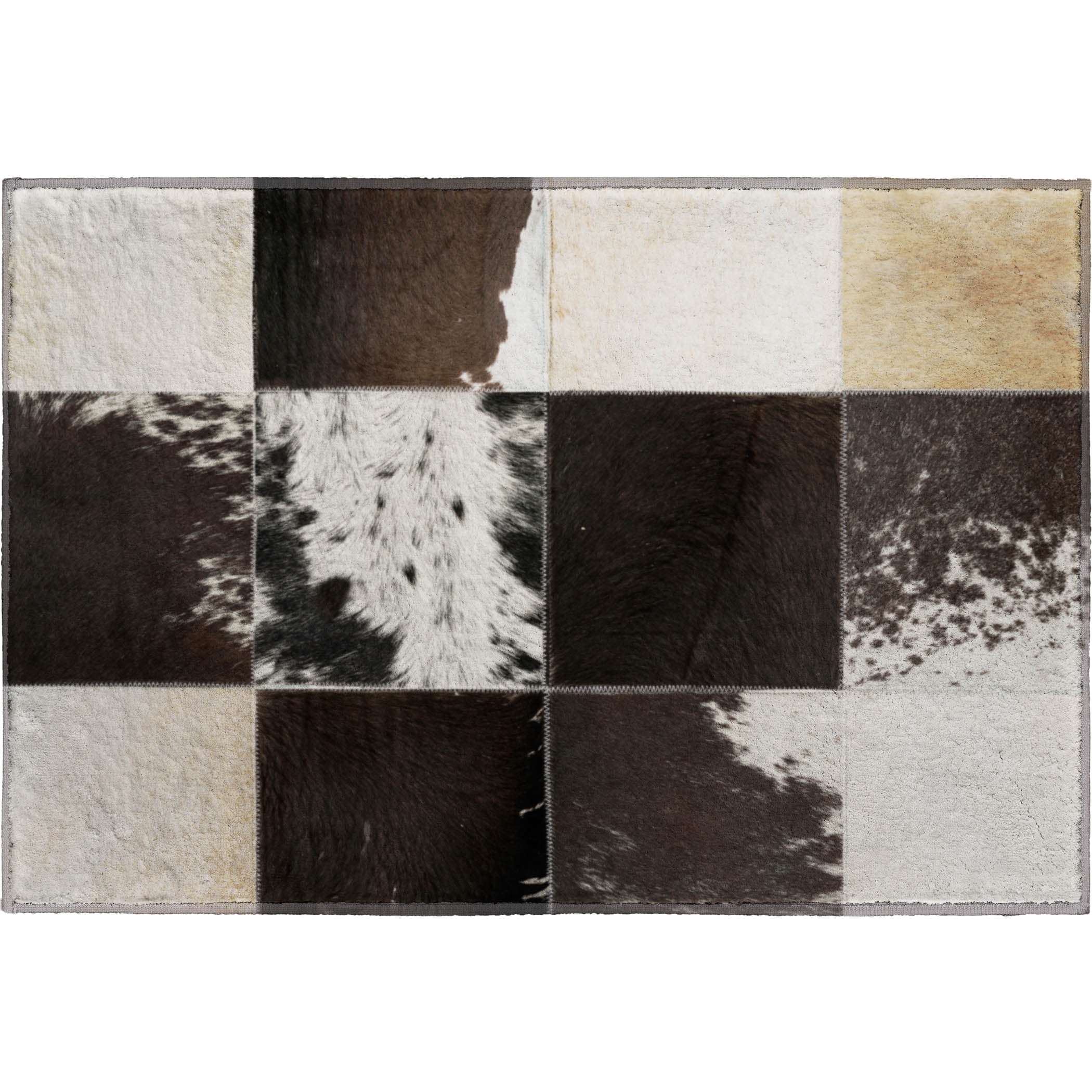 Sintra Machine Washable Cowhide Black Rug 1'8" x 2'6" #shape_Rectangle