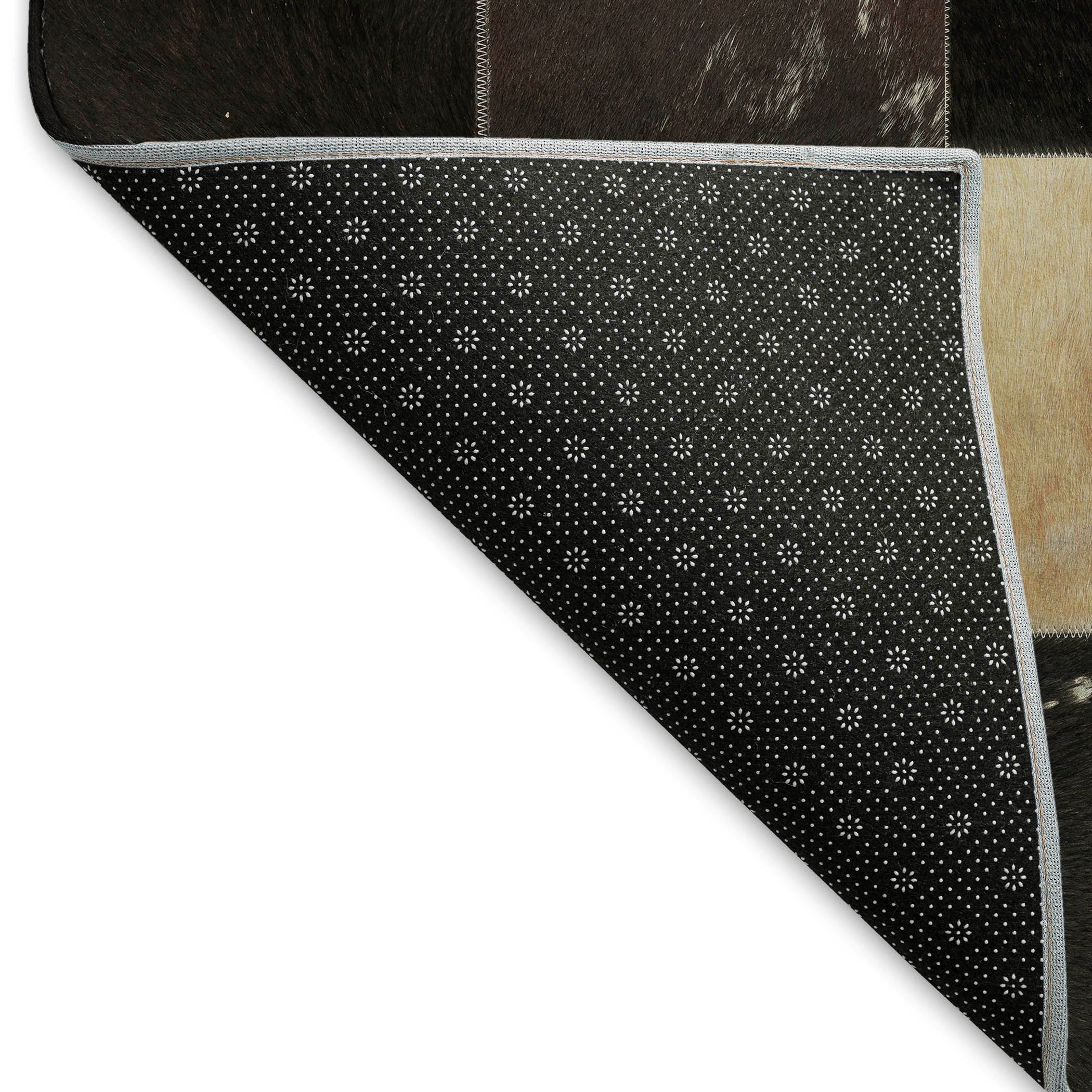 Sintra Machine Washable Cowhide Black Rug 1'8" x 2'6" #shape_Rectangle