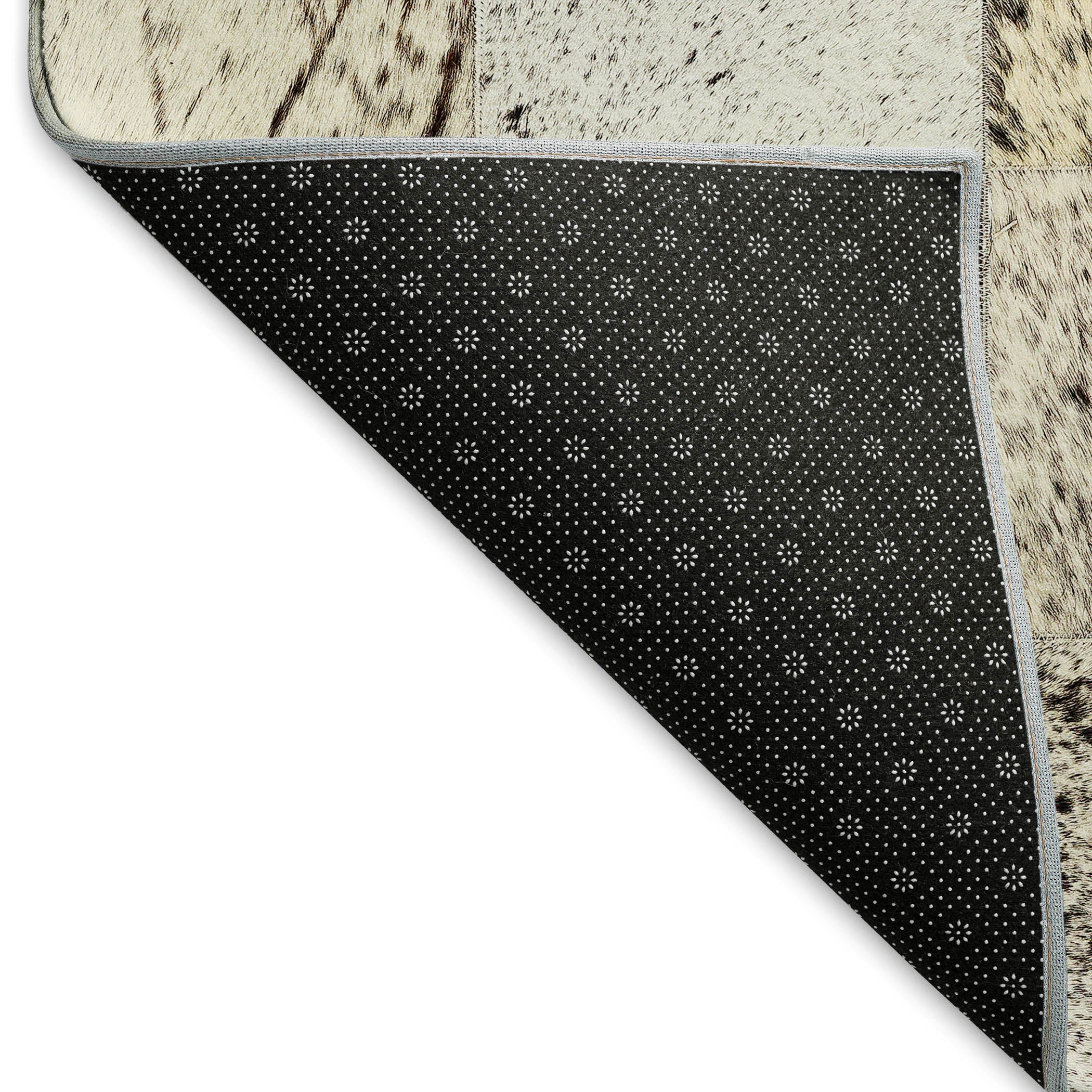 Sintra Machine Washable Cowhide Granite Black Rug 1'8" x 2'6" #shape_Rectangle