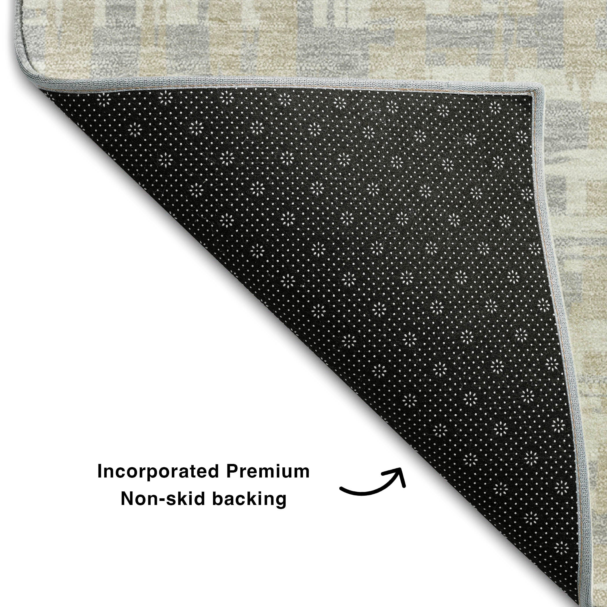 Luang Prabang Machine Washable Transitional Beige Brown Rug 1'8" x 2'6" #shape_Rectangle