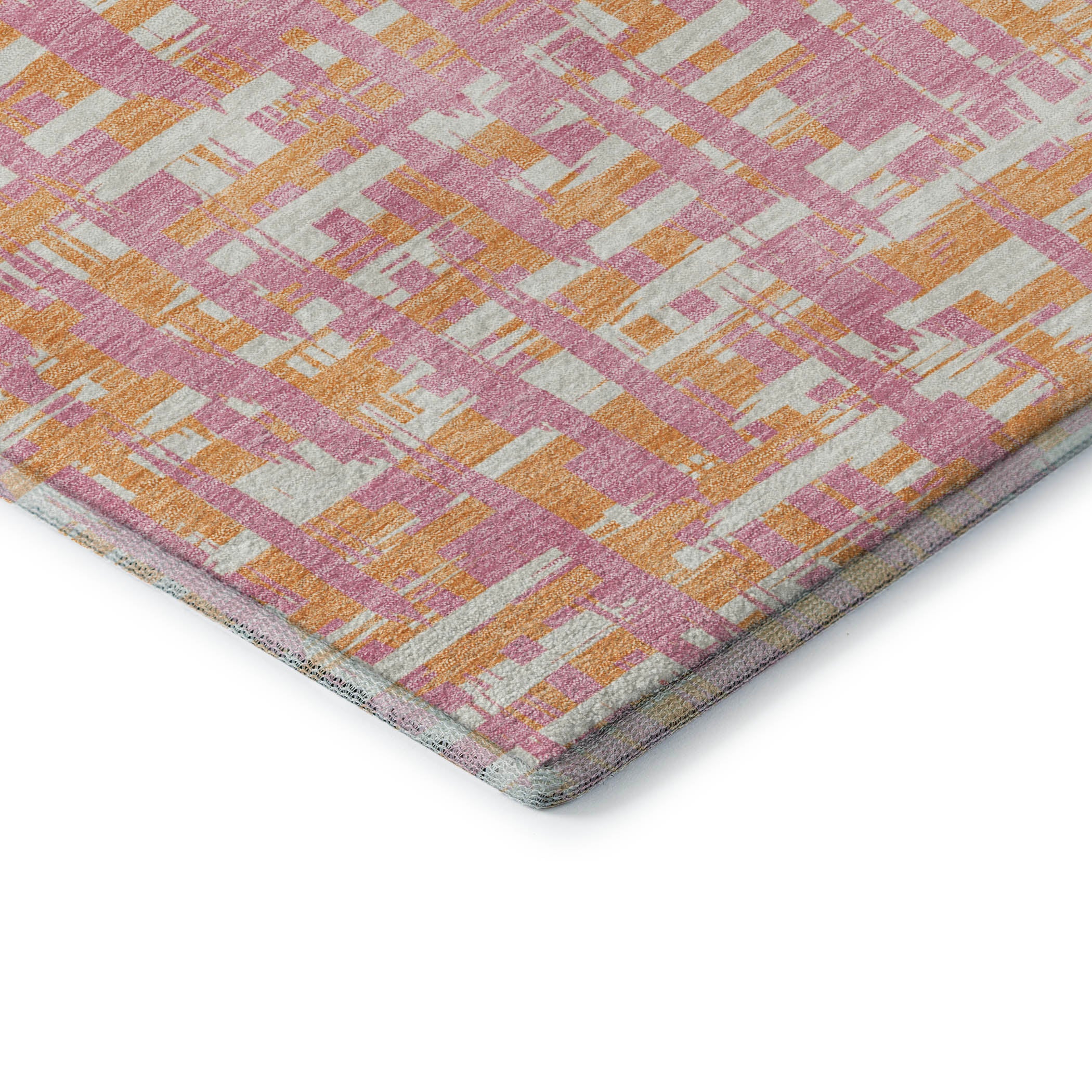 Luang Prabang Machine Washable Transitional Pink Rug 1'8" x 2'6" #shape_Rectangle