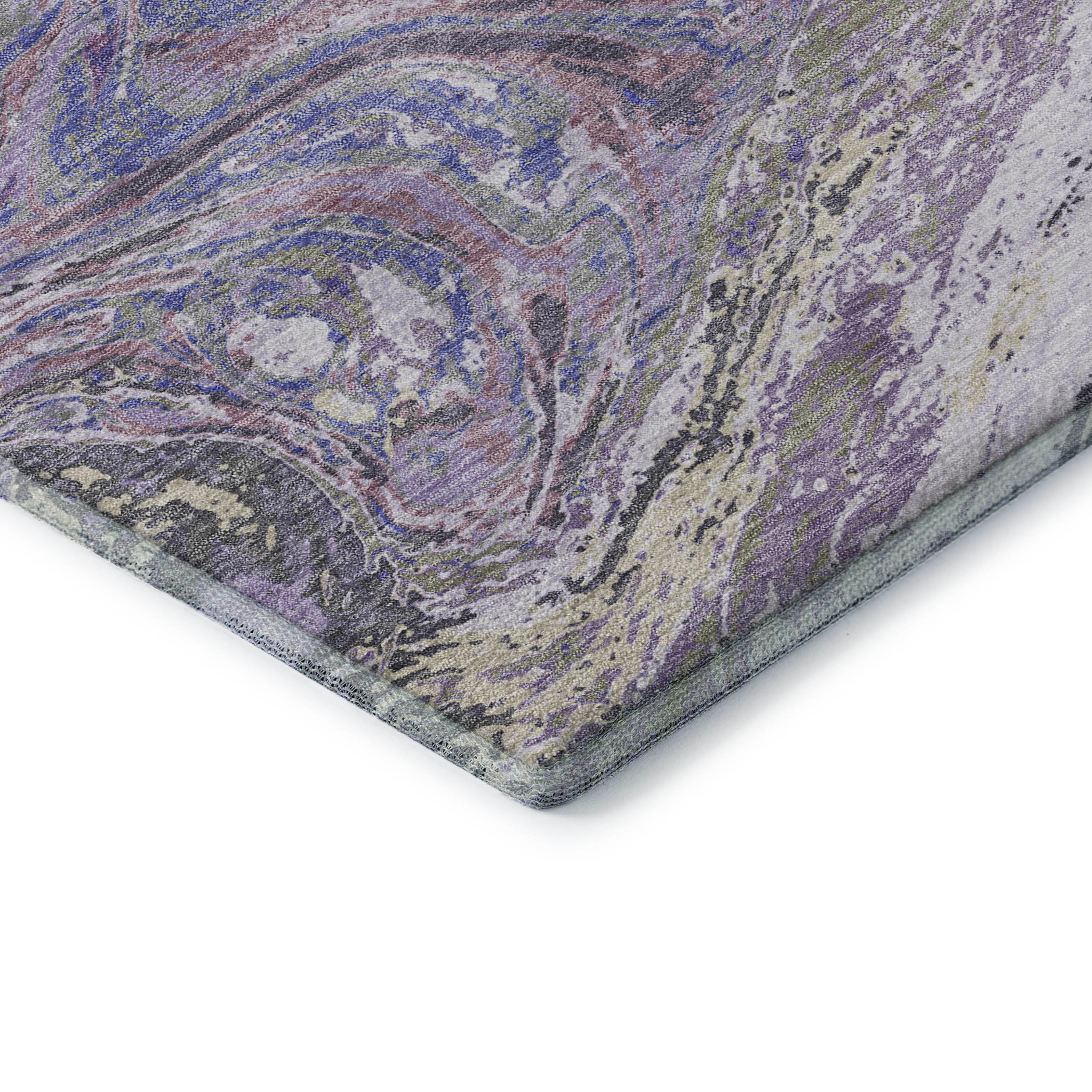 Cairo Machine Washable Transitional Lavender Purple Rug 1'8" x 2'6" #shape_Rectangle