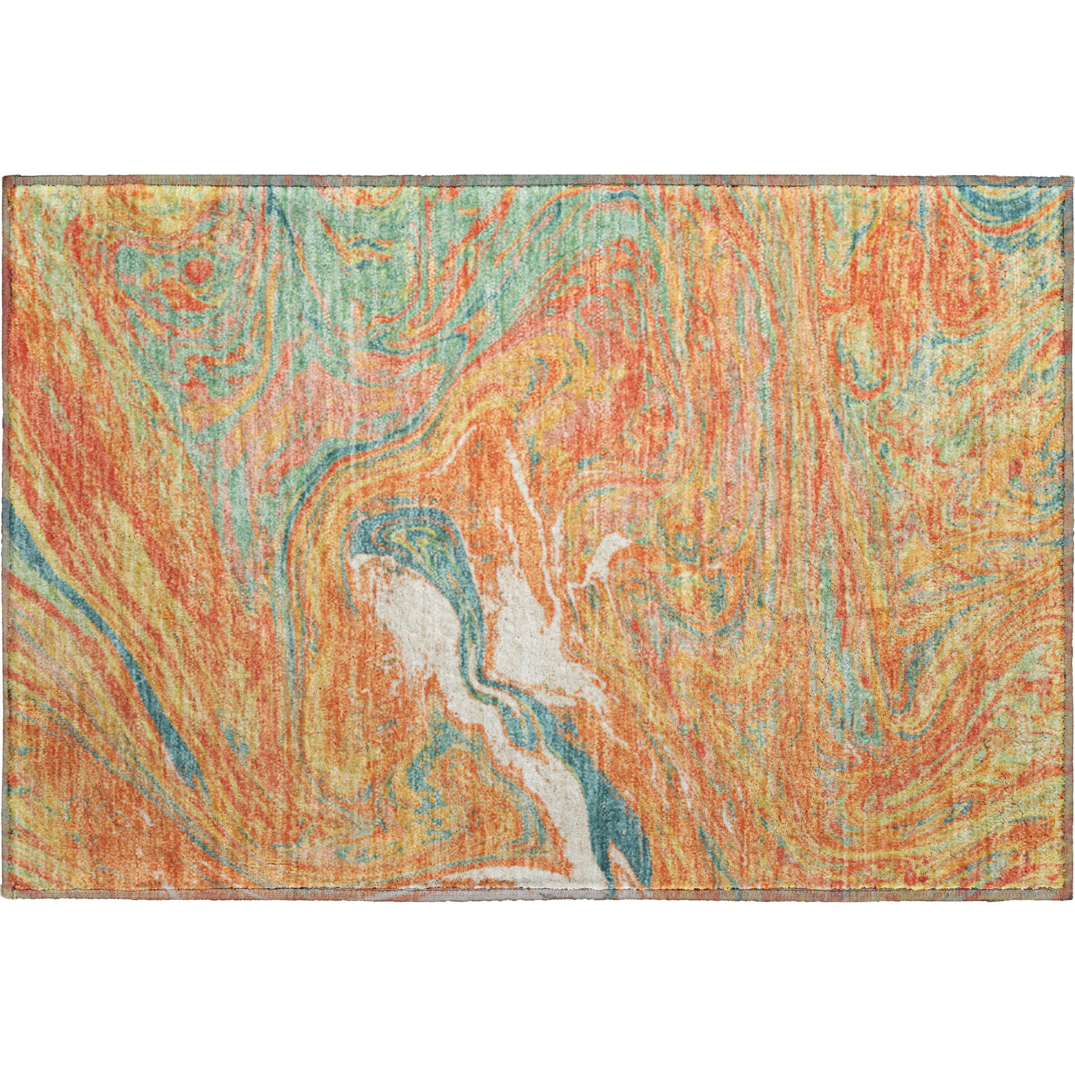 Cairo Machine Washable Transitional Orange Rug 1'8" x 2'6" #shape_Rectangle