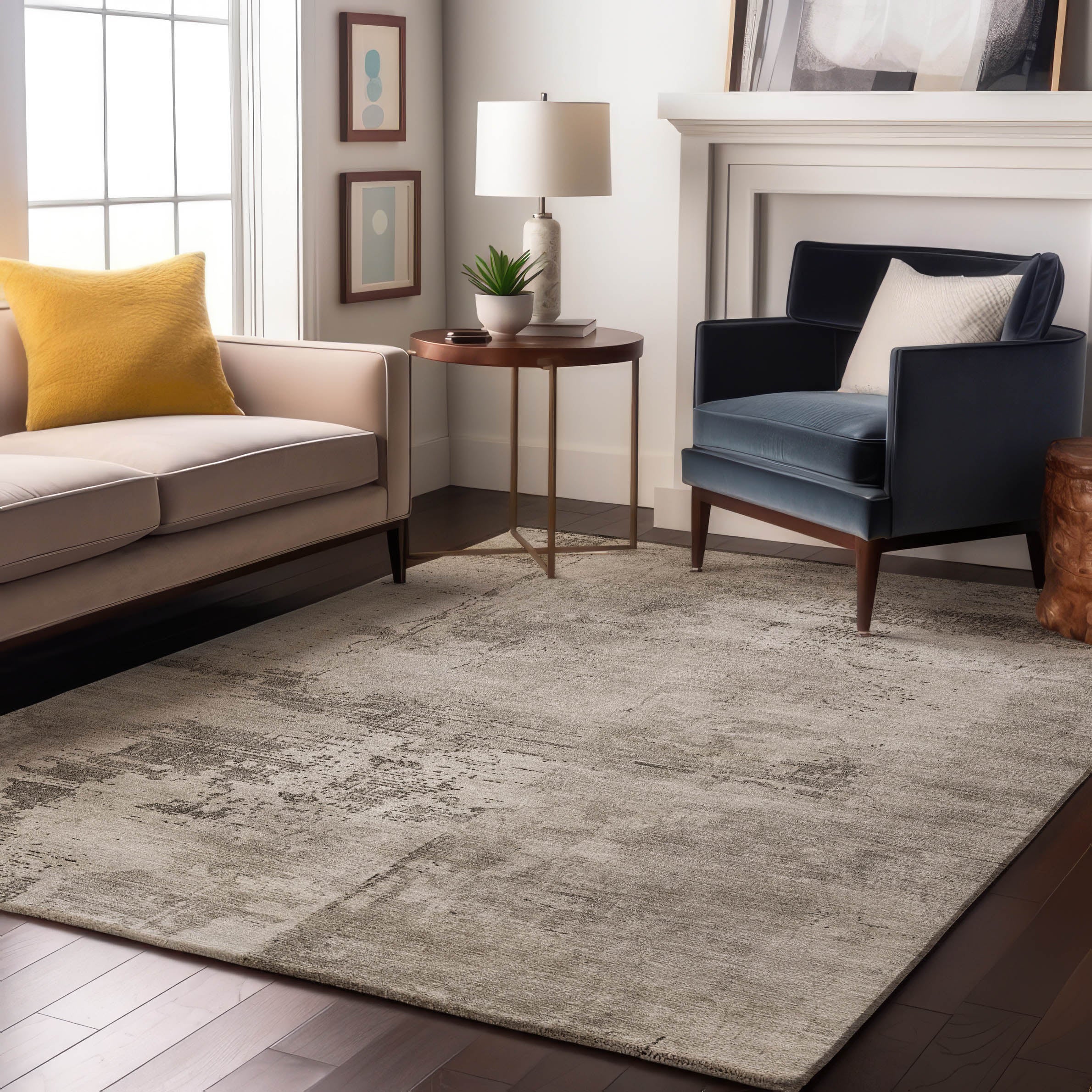 Antigua Machine Washable Transitional Beige Brown Rug 2'6" x 3'10" #shape_Rectangle