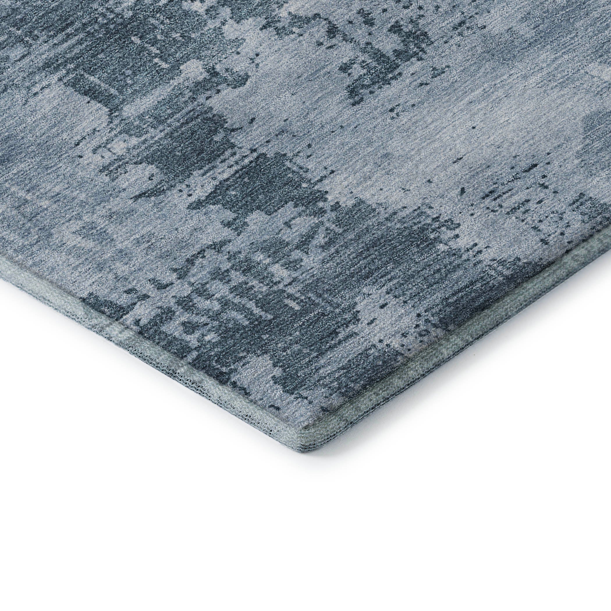 Antigua Machine Washable Transitional Denim Blue Rug 1'8" x 2'6" #shape_Rectangle
