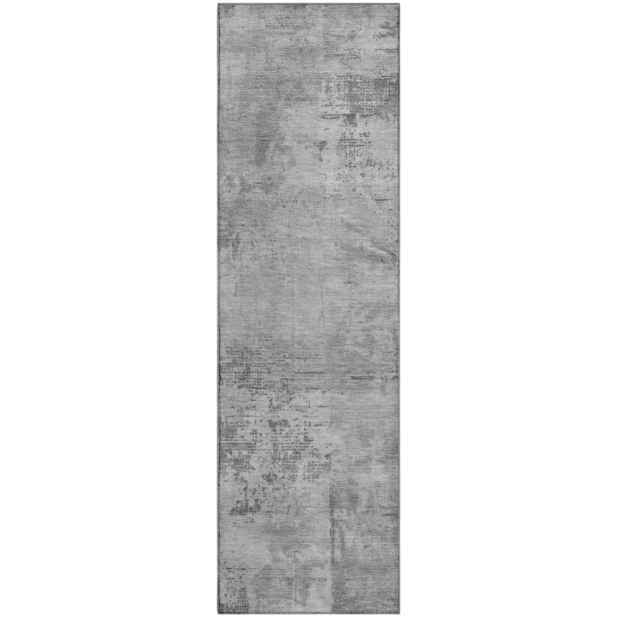 Antigua Machine Washable Transitional Gray Rug 2'3" x 7'6" #shape_Runner