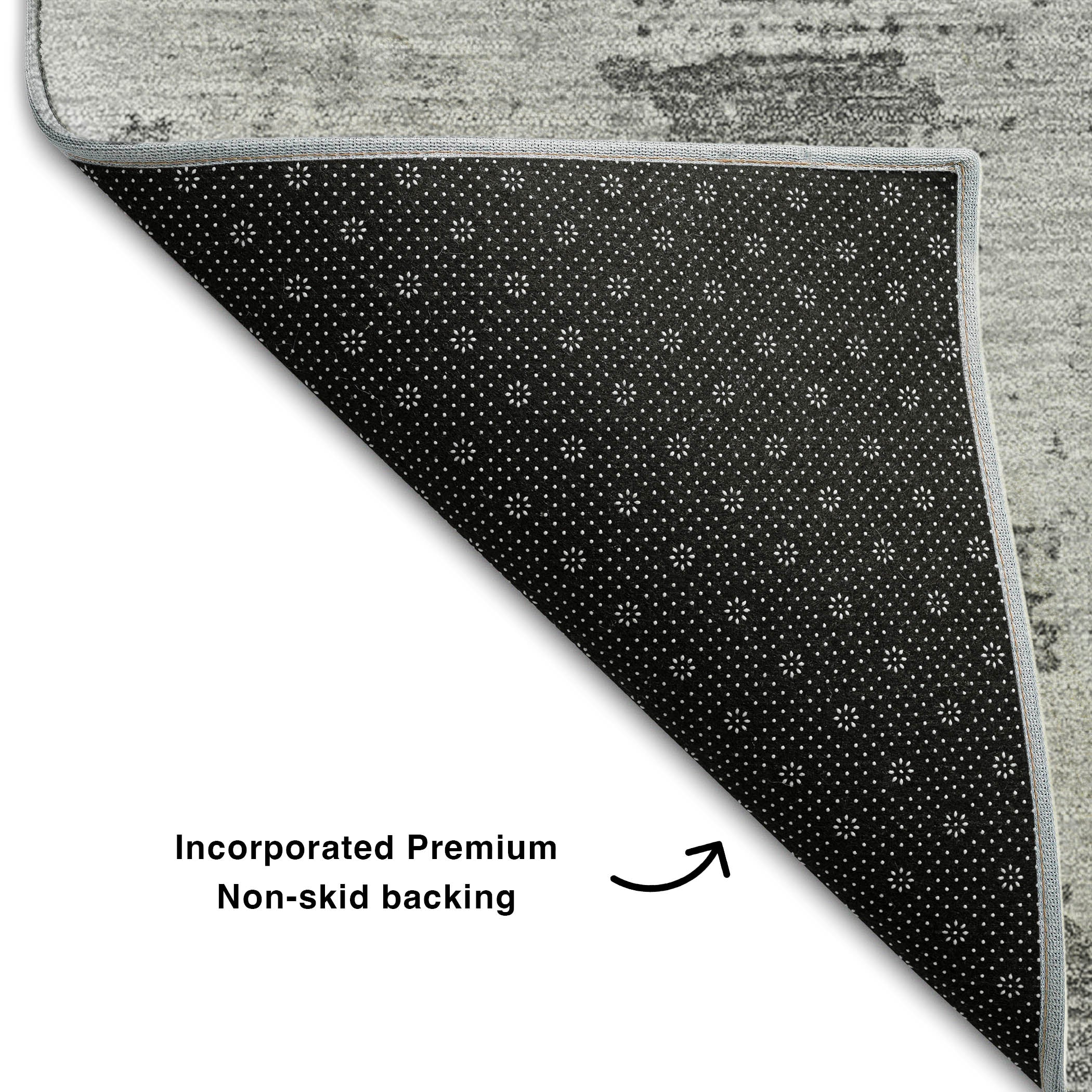 Antigua Machine Washable Transitional Gray Rug 1'8" x 2'6" #shape_Rectangle