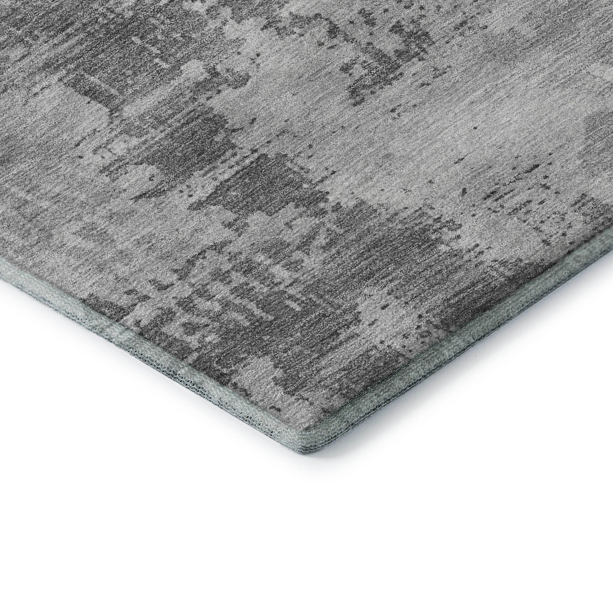 Antigua Machine Washable Transitional Gray Rug 1'8" x 2'6" #shape_Rectangle