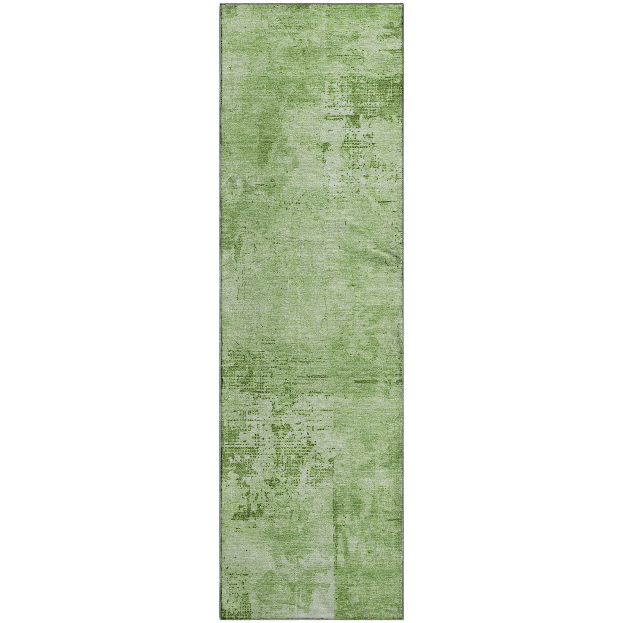 Antigua Machine Washable Transitional Green Rug 2'3" x 7'6" #shape_Runner