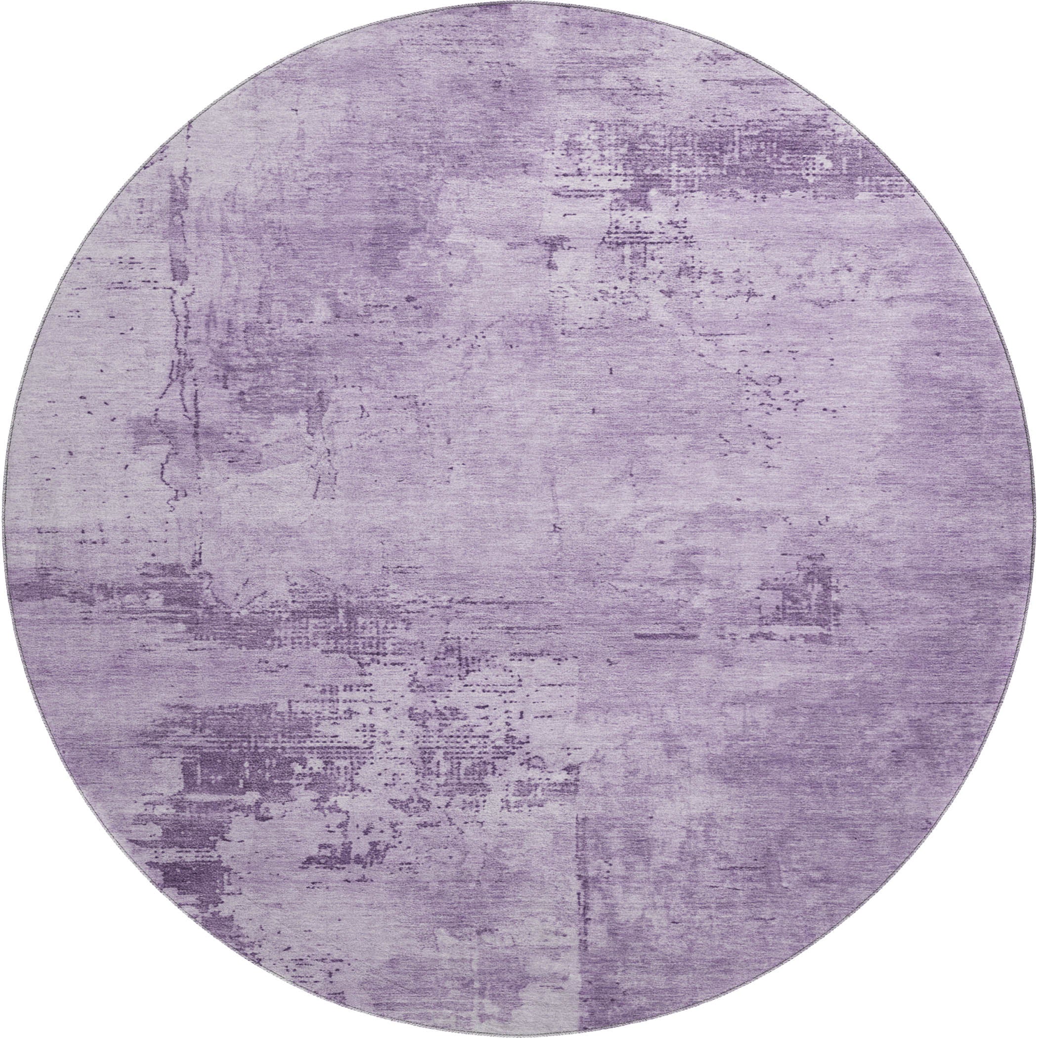 Antigua Machine Washable Transitional Lavender Purple Rug 8' x 8' #shape_Round