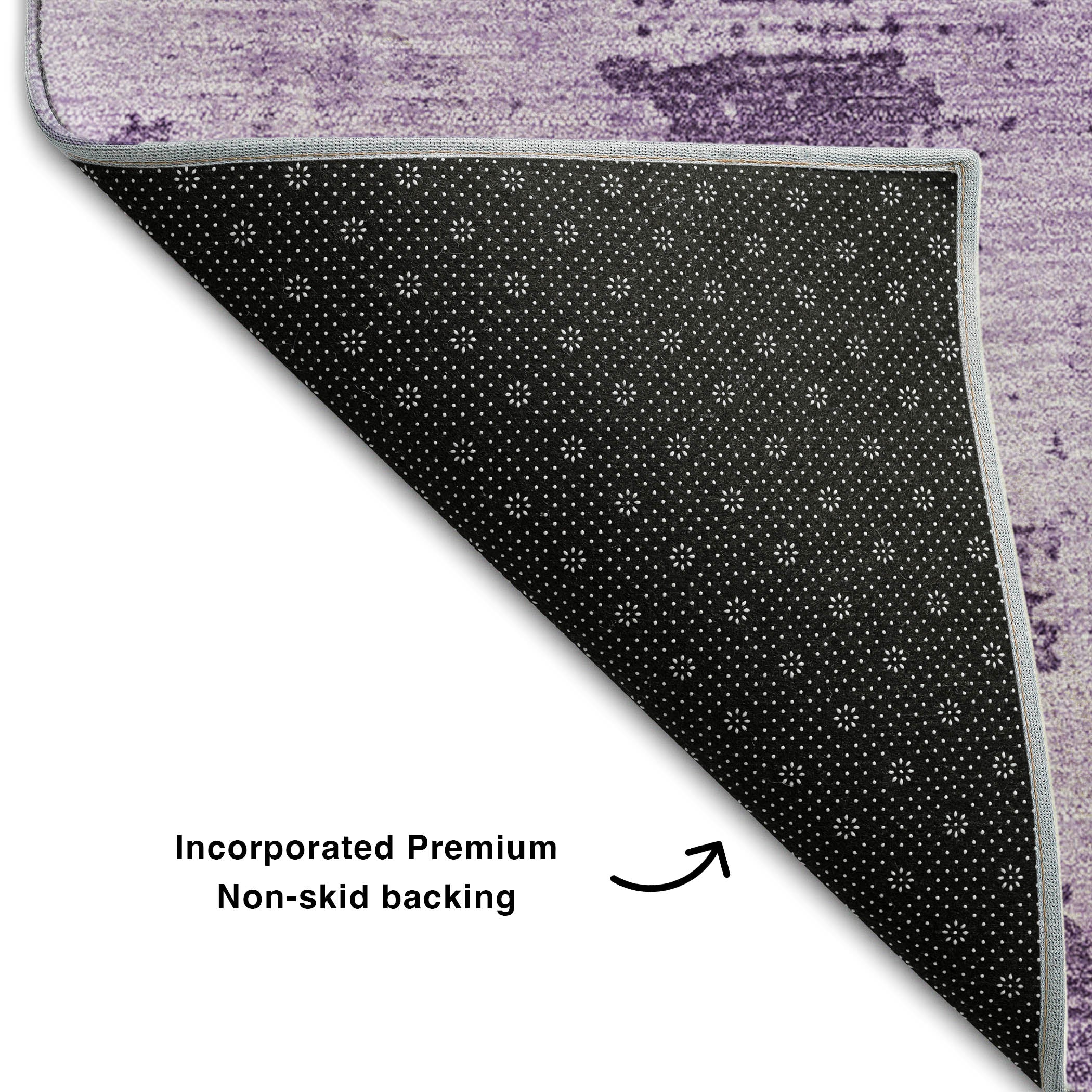 Antigua Machine Washable Transitional Lavender Purple Rug 1'8" x 2'6" #shape_Rectangle