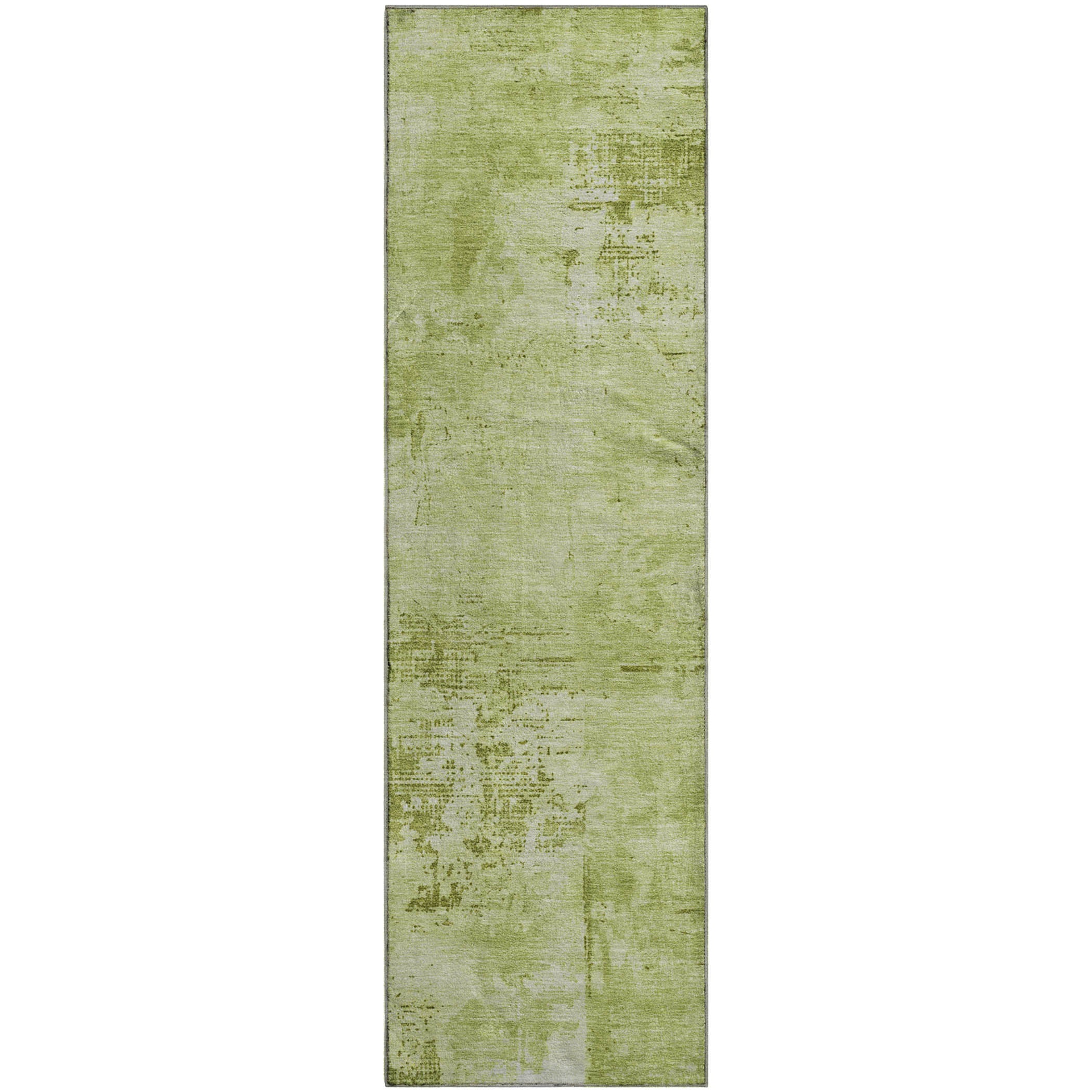 Antigua Machine Washable Transitional Lime Green Rug 2'3" x 7'6" #shape_Runner