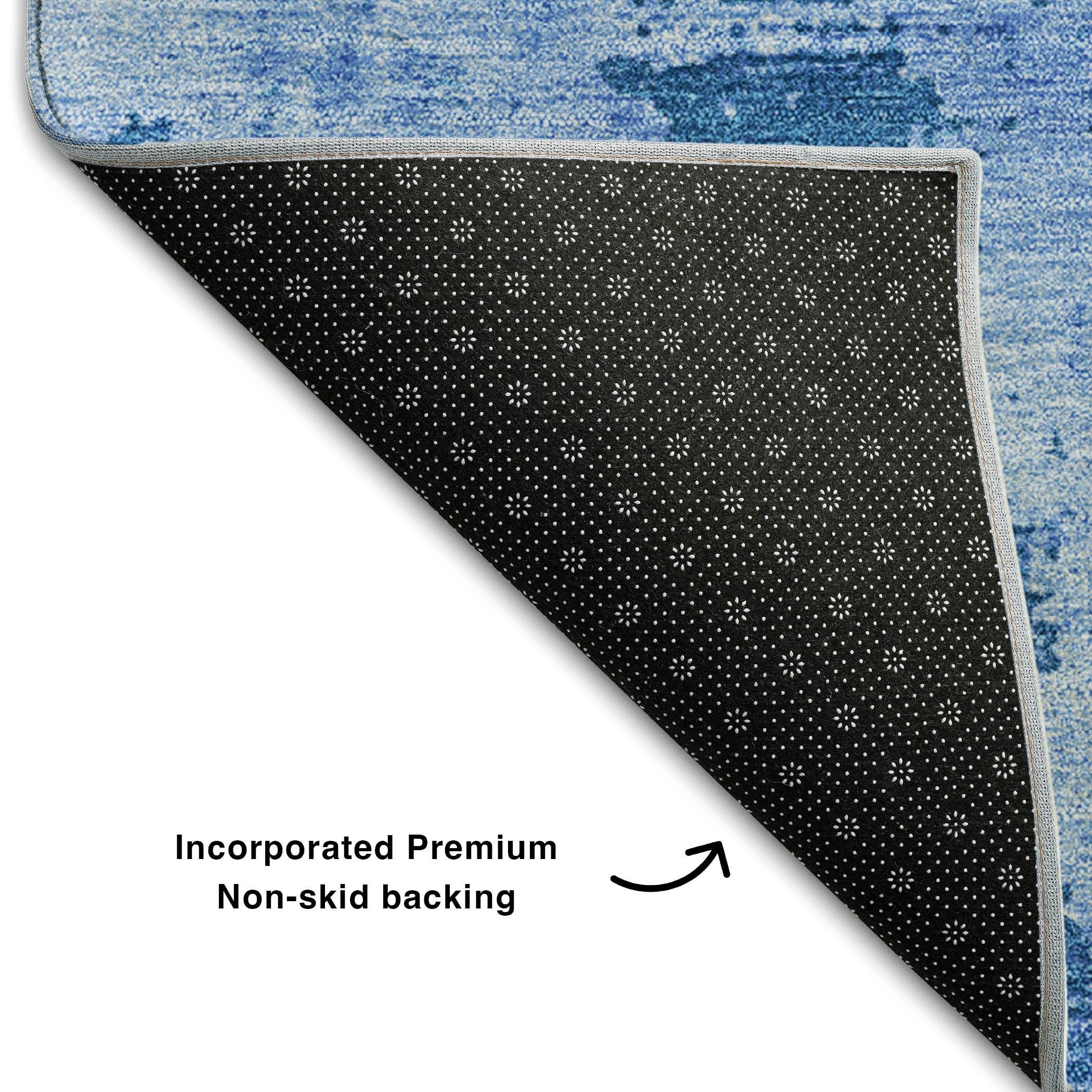 Antigua Machine Washable Transitional Navy Blue Rug 1'8" x 2'6" #shape_Rectangle
