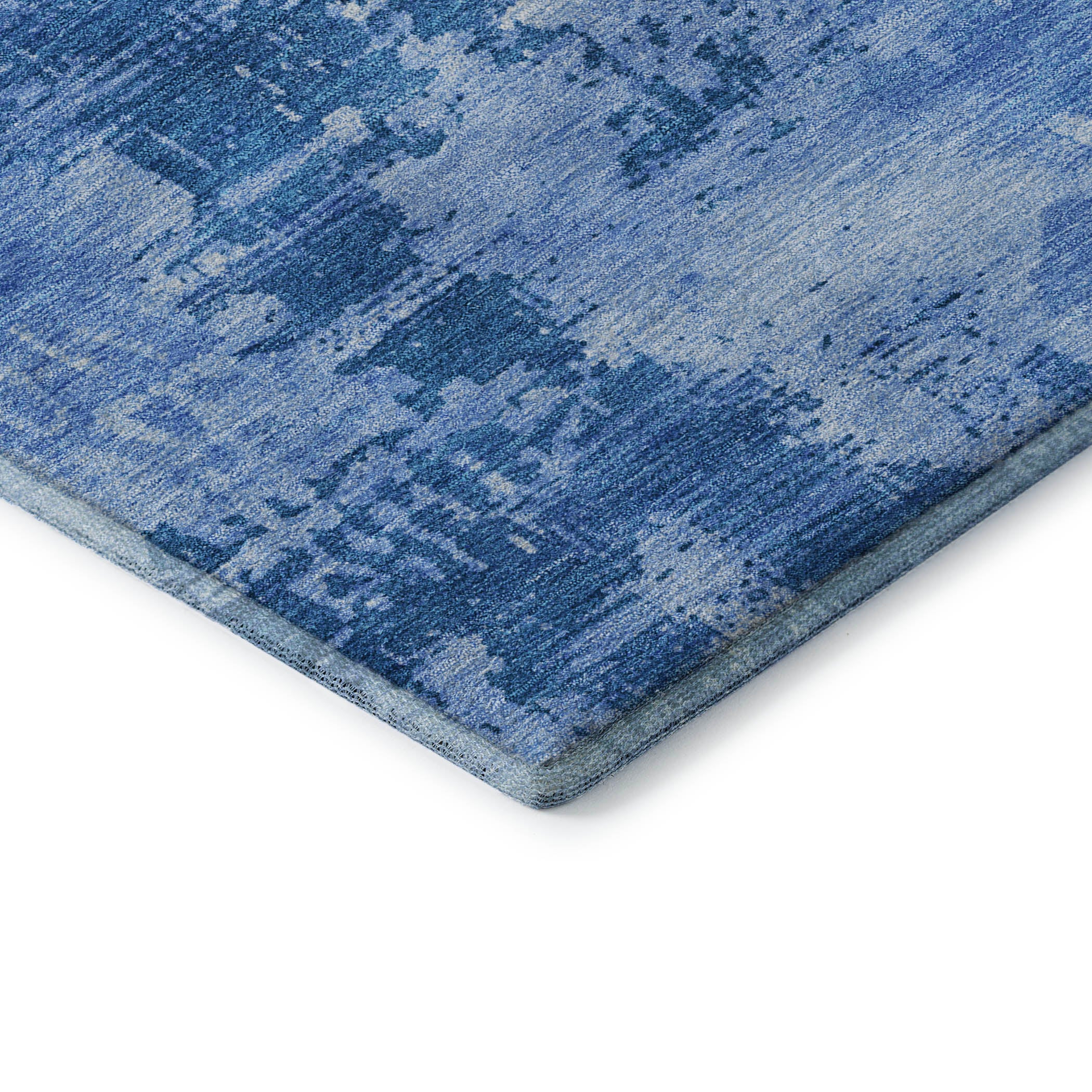 Antigua Machine Washable Transitional Navy Blue Rug 1'8" x 2'6" #shape_Rectangle