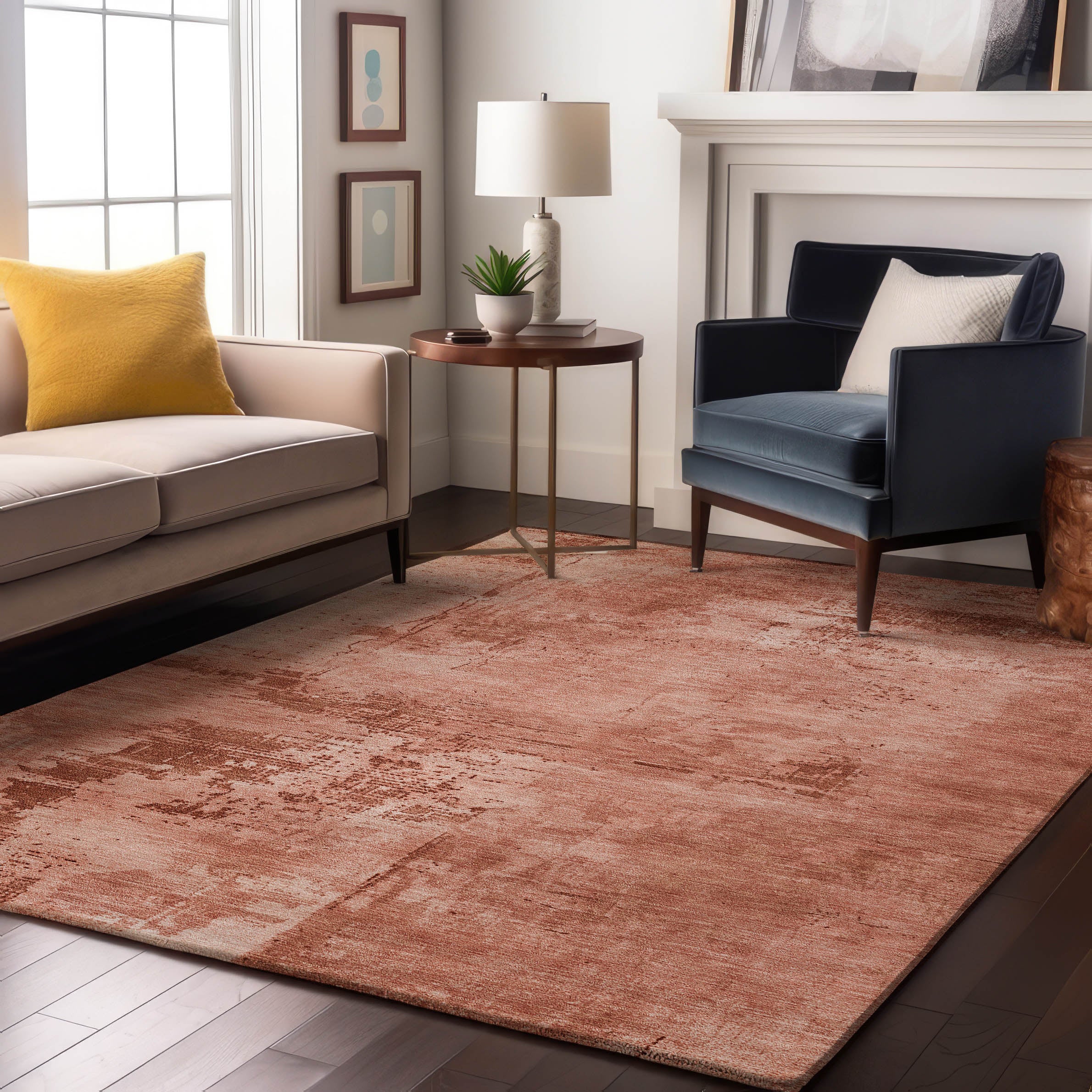 Antigua Machine Washable Transitional Paprika Orange Rug 2'6" x 3'10" #shape_Rectangle